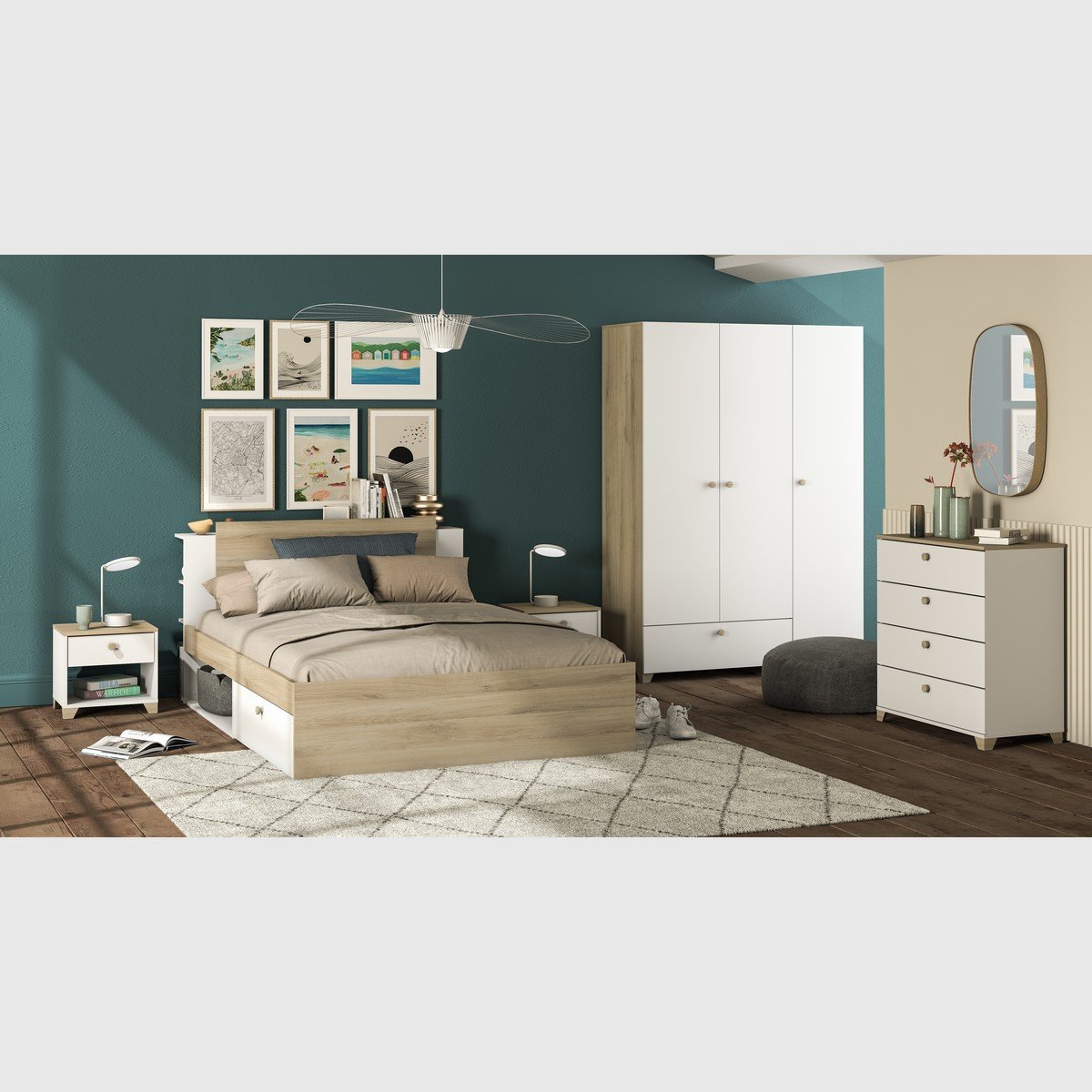 Calicosy - IZZY Ladenkasten 4 laden - H85,1 cm - Licht hout