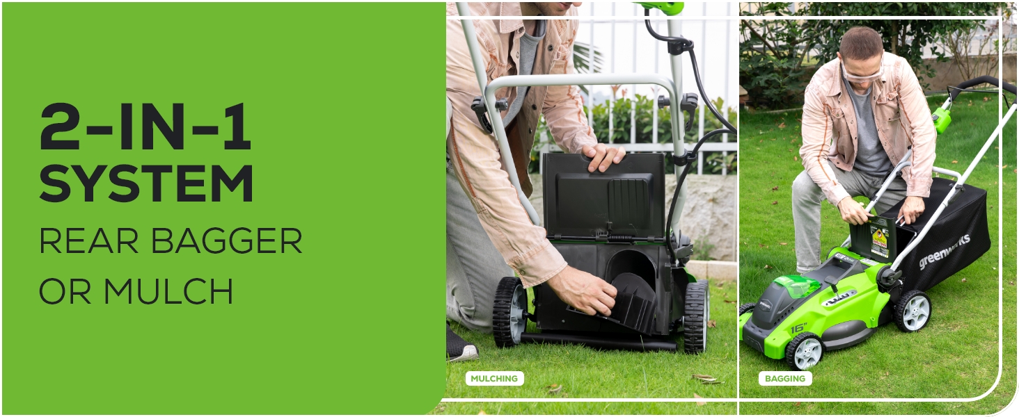 2-IN-1 SYSTEM REAR BAGGER OR MULCH