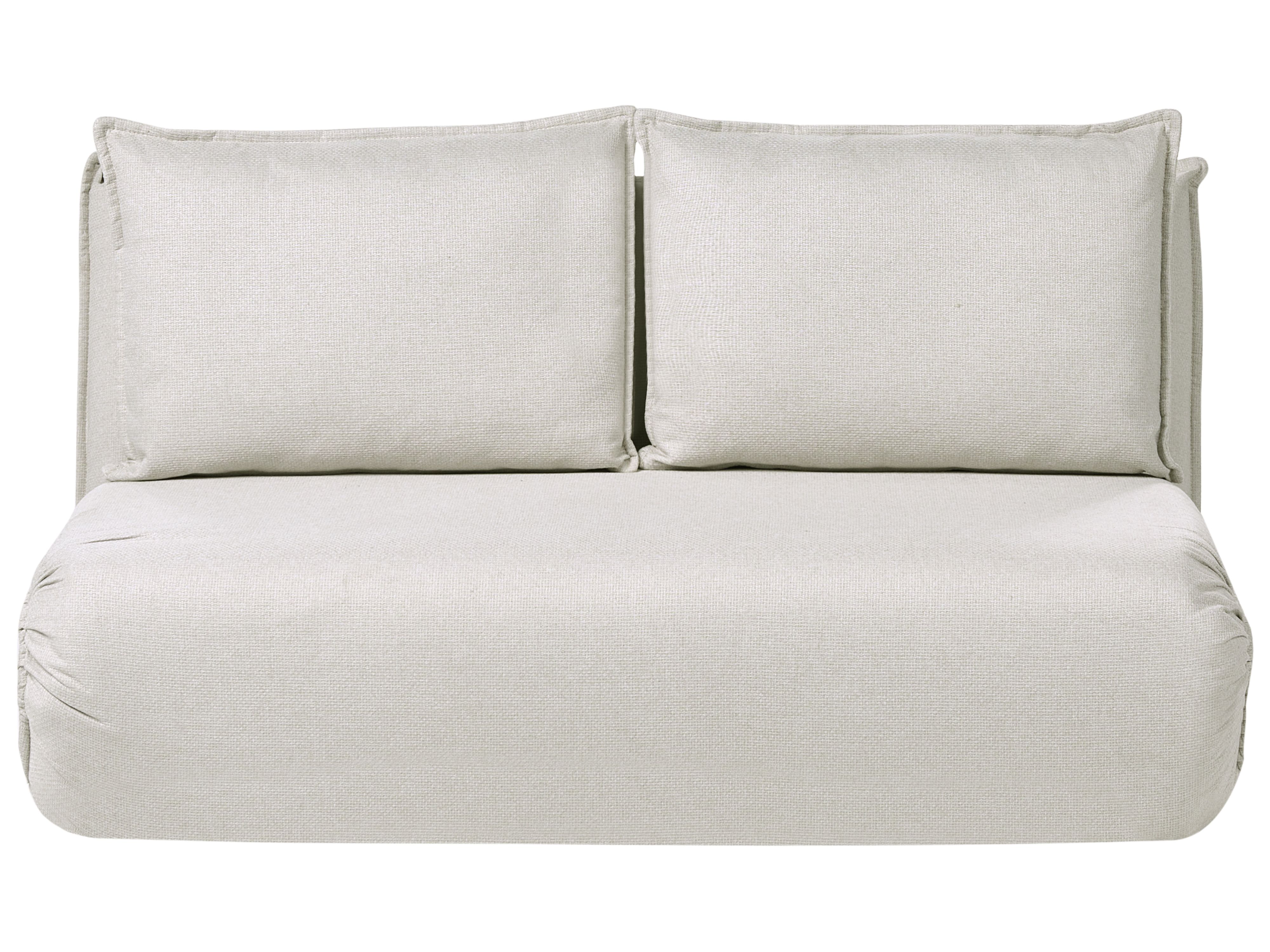 Sofa Bed 2 Seater ROROS Faux Linen Off-White