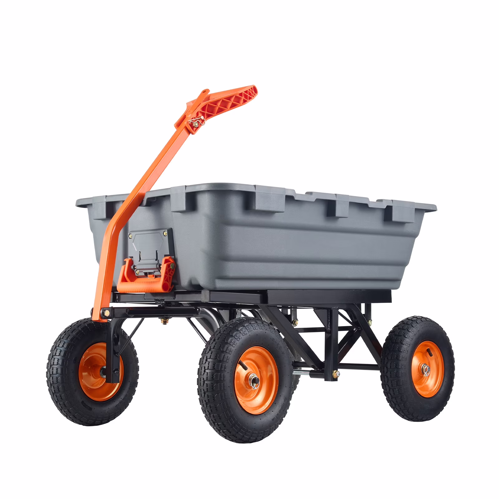 KFFKFF Garden Dump Cart, 35.8x19.5x8.2 in Dump Truck Cart, Max. 600lbs Load Capacity, 10in Rubber Tire, 180�� Adjustable Handle - Image 5
