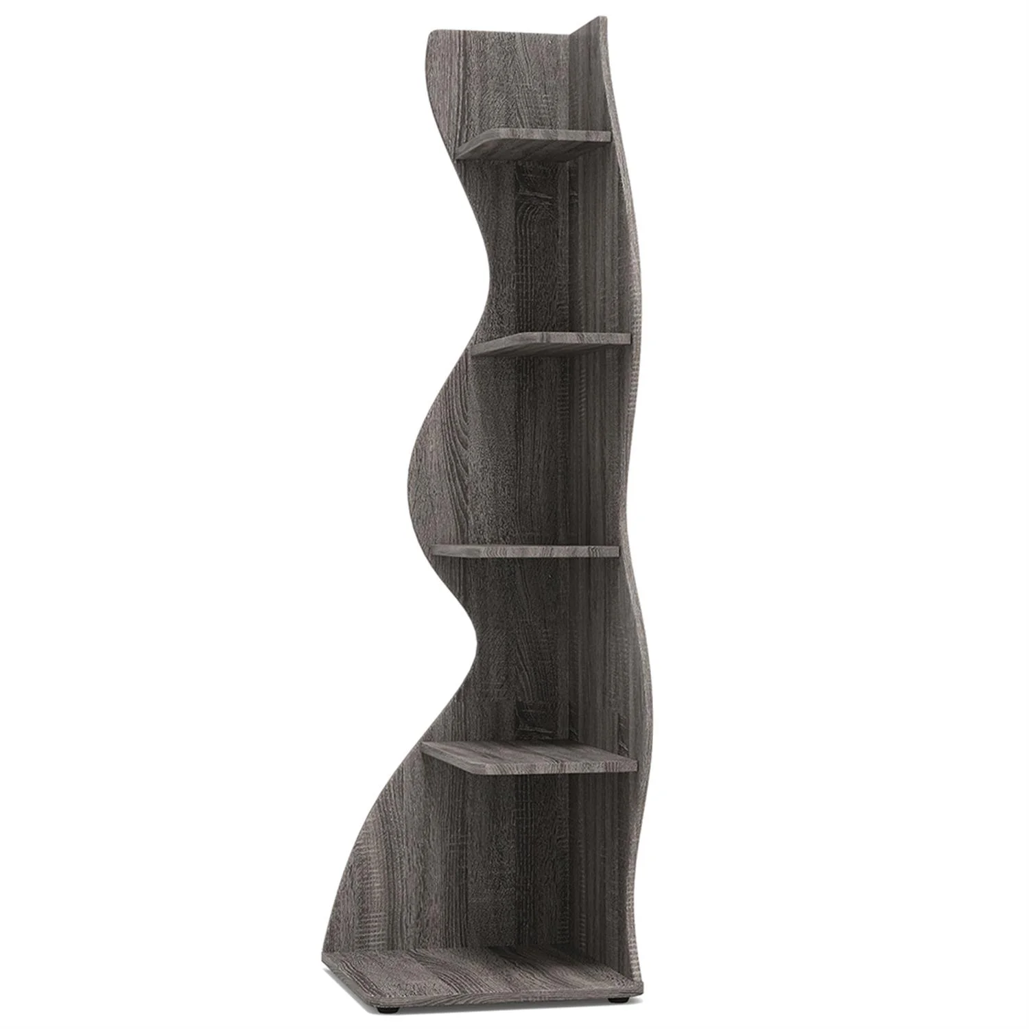 Finihen 5-Tier Corner Bookcase, Wood Bookshelf Storage Organizer, 70" Tall Display Standing Shelf Unit for Bedroom, Living Room, Green - Image 20