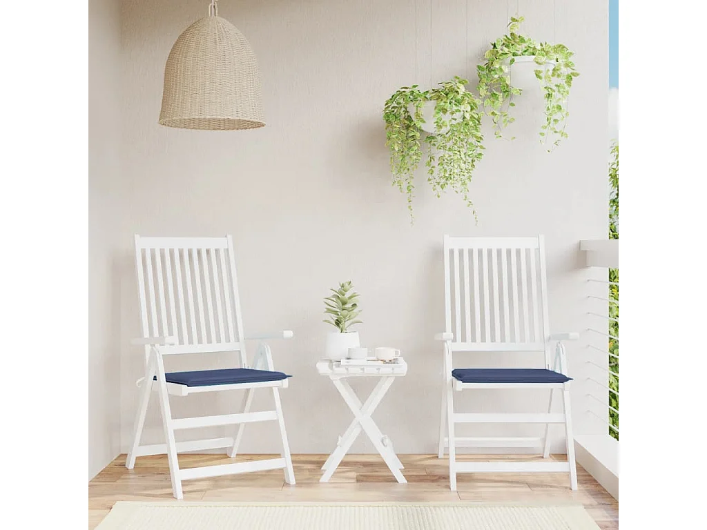 Coussins de palette lot de 2 bleu marine 40x40x3 cm