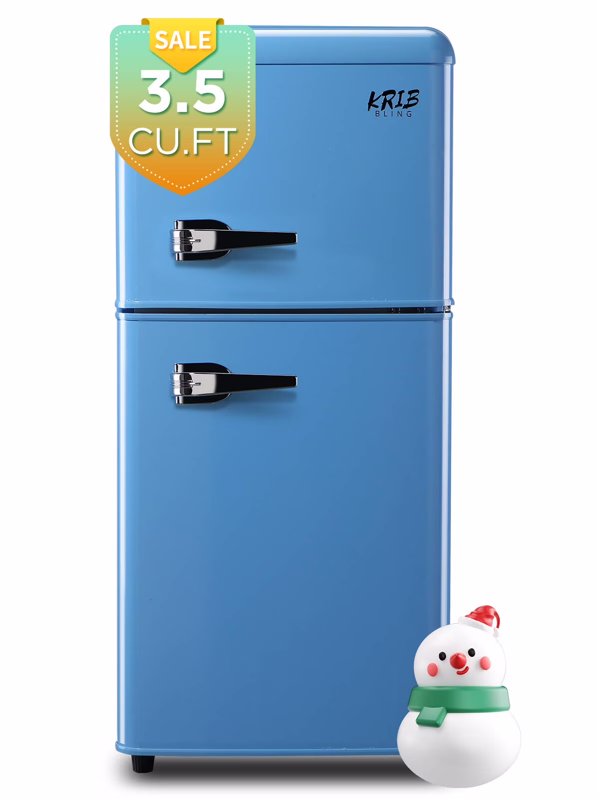 Krib B Compact Refrigerator 3.5 Cu.ft, Mini Fridge with Freezer, Modern Fridge with Dual Door, 7 Grade Temperature Adjustment, Silver - Image 9