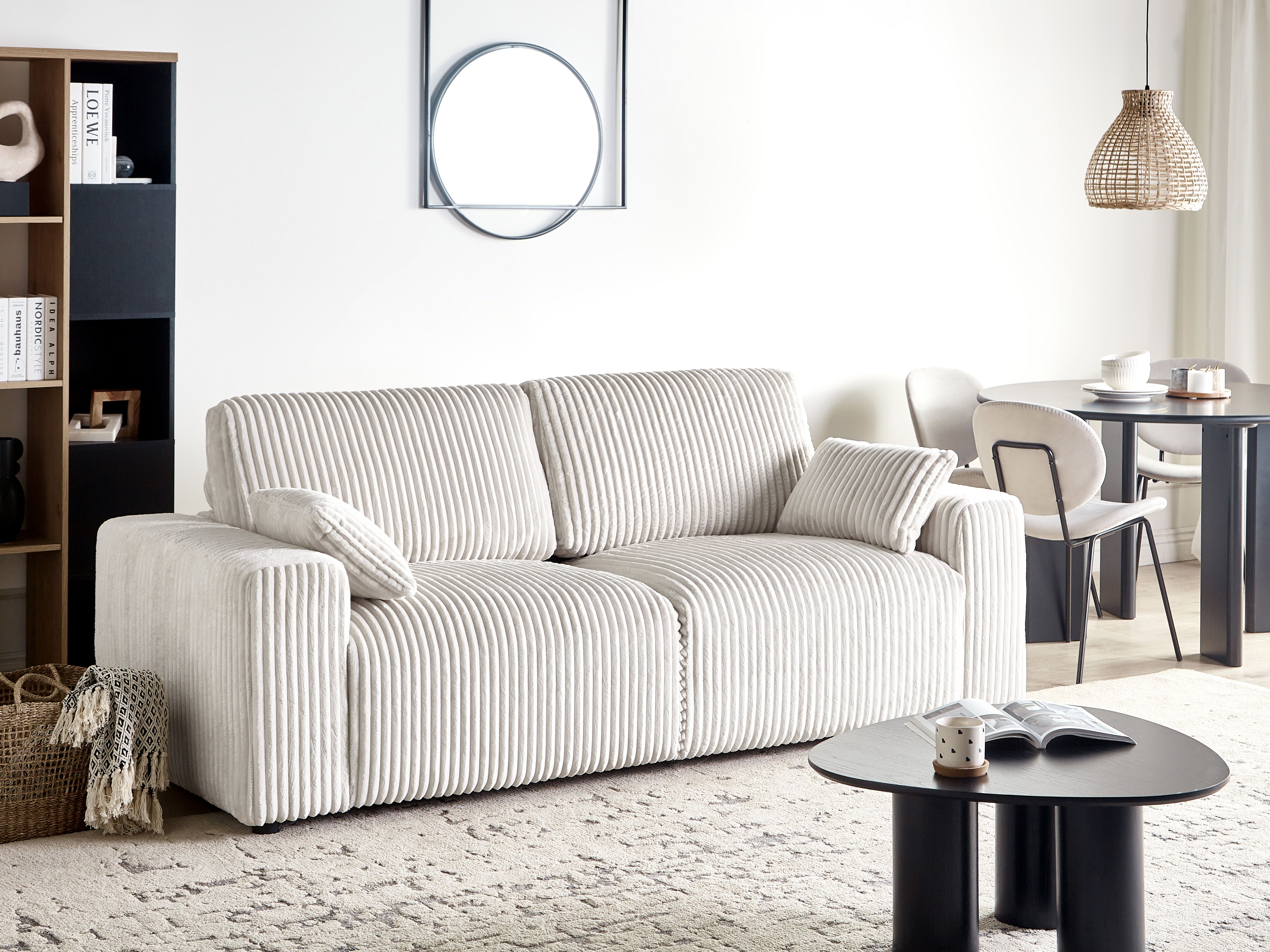 3 Seater SANDORA Corduroy Off-White