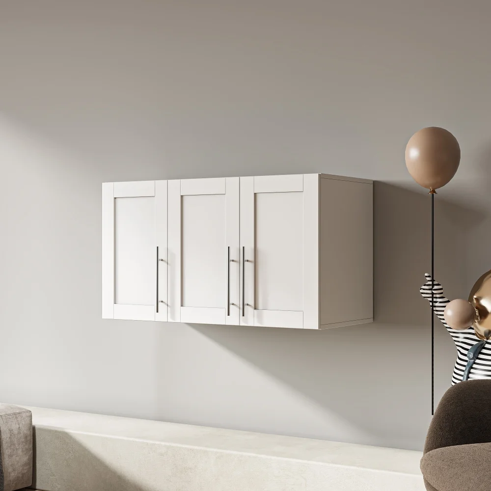 Stackable Wall Cabinet,Solid Wood Storage Cabinet with Adjustable Shelves and Doors,Console Table Side Table for Hallway,Sideboard Buffet Cupboard for Kitchen, 15.75" D x 15.75" W x 70.87" H, White - Image 13