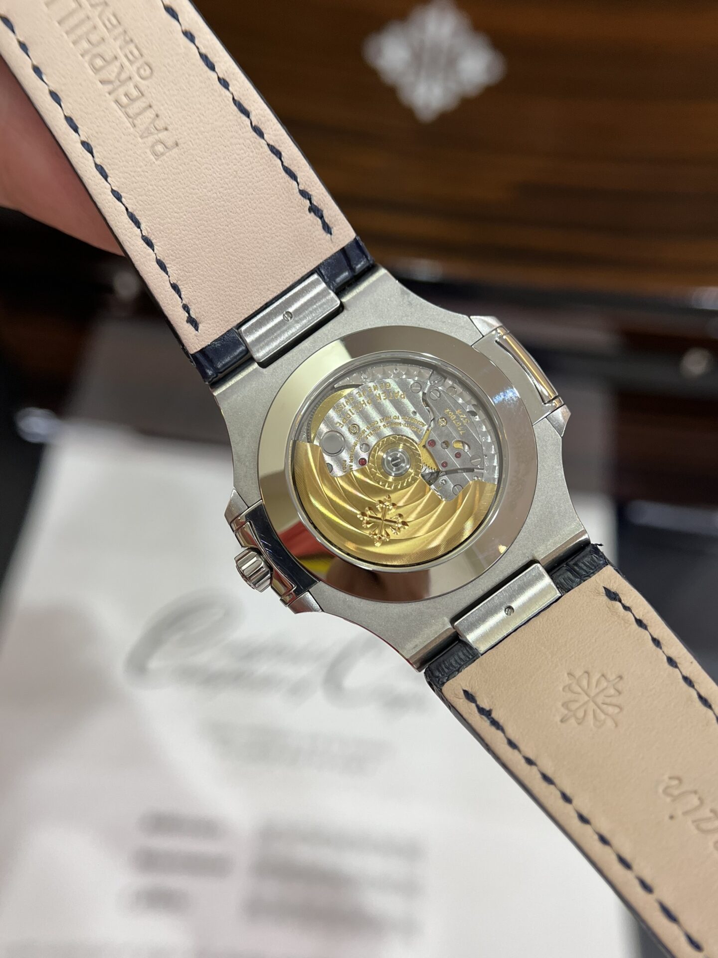Patek Philippe Nautilus 5726G Replica Watch Blue Leather Strap GRF 40.5mm - Top club