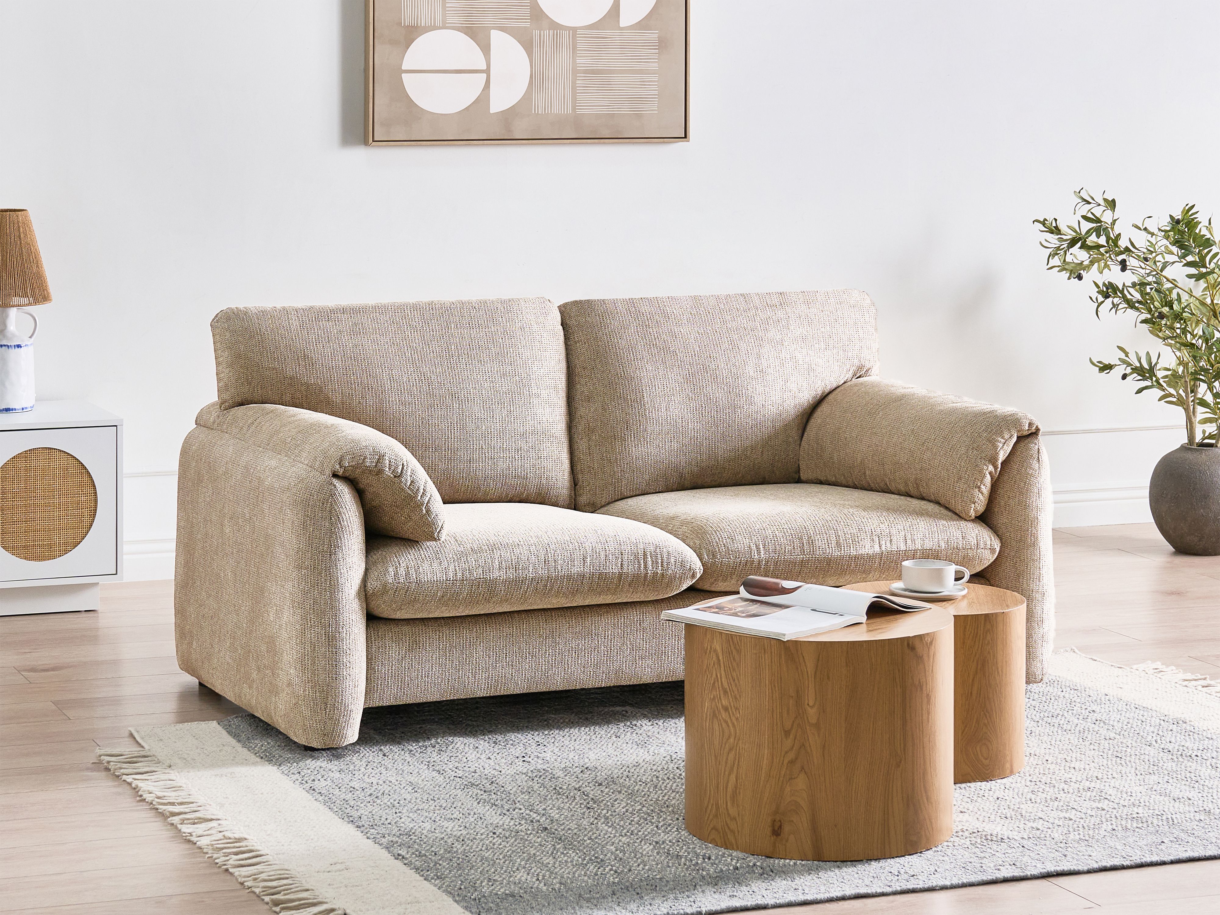 Sofa 2 Seater GETA Fabric Taupe
