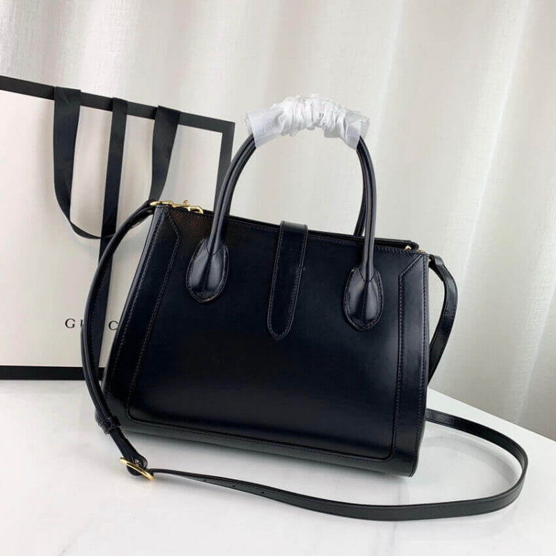 Replica Gucci Jackie 1961 Medium Tote Bag In Black Leather 6490161:1High-quality replica