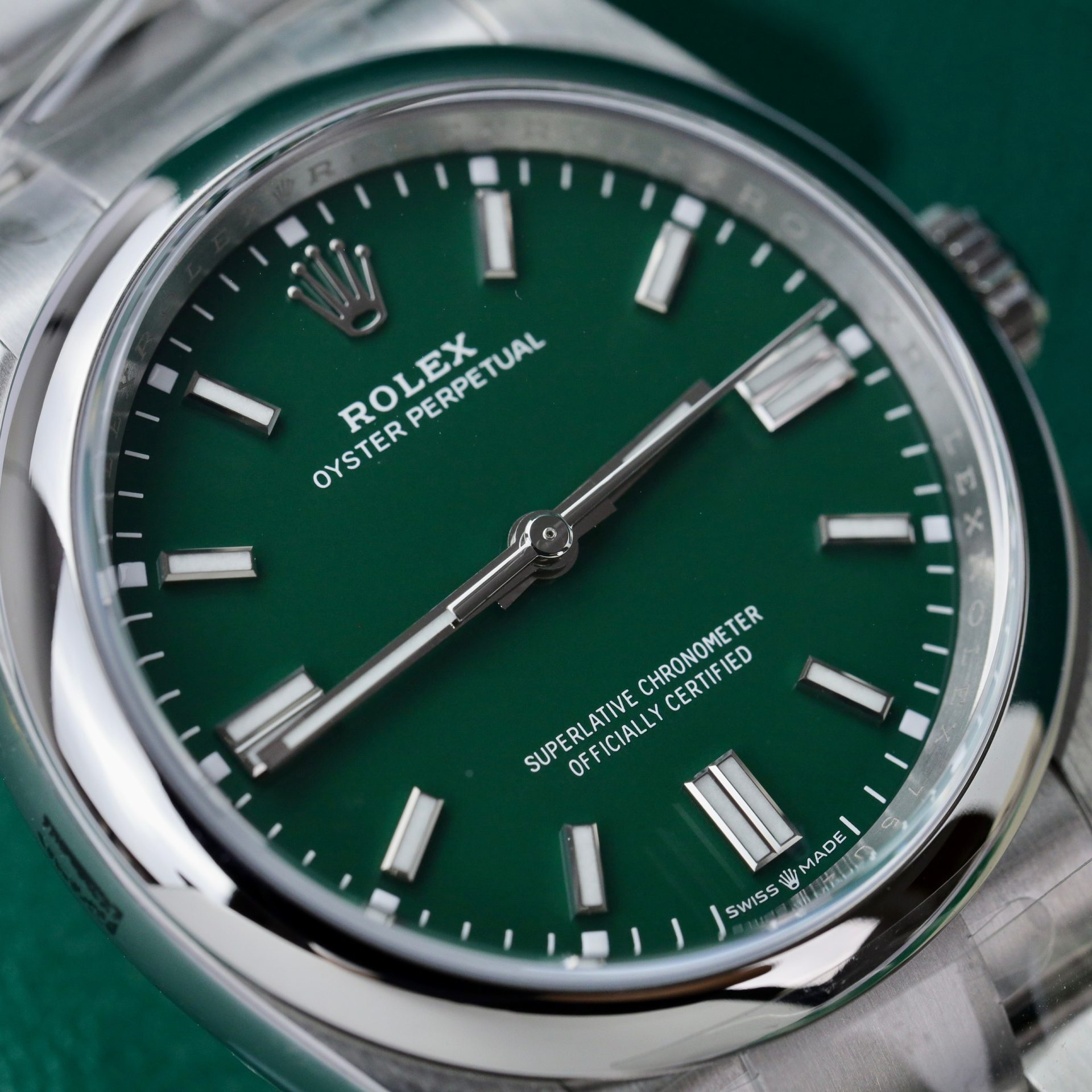 Rolex Rep 11 Watch Oyster Perpetual 126000 Green Dial Clean Factory 41mm - Elite Watch Atelier