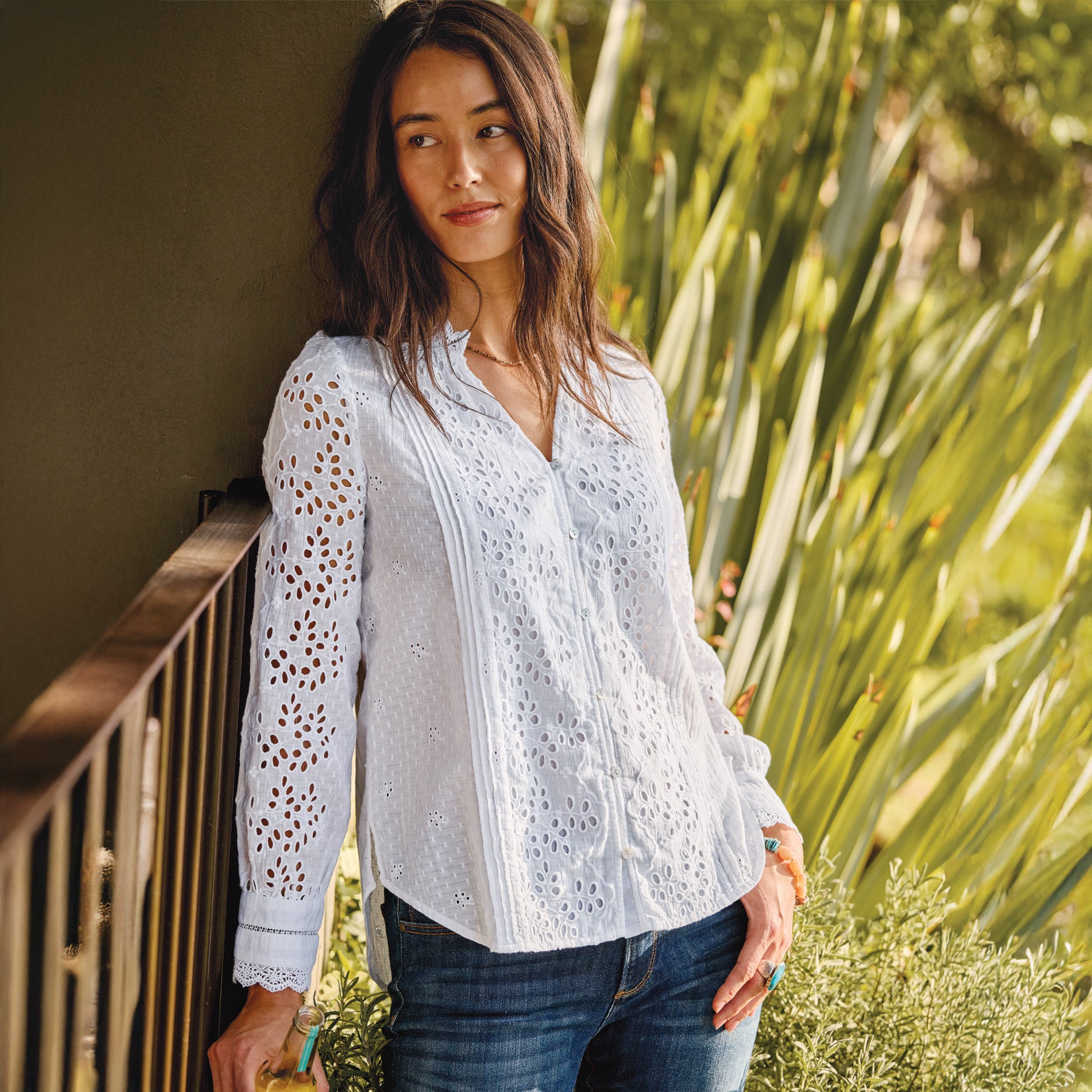 Valeria Eyelet Shirt - Sundance Clothing