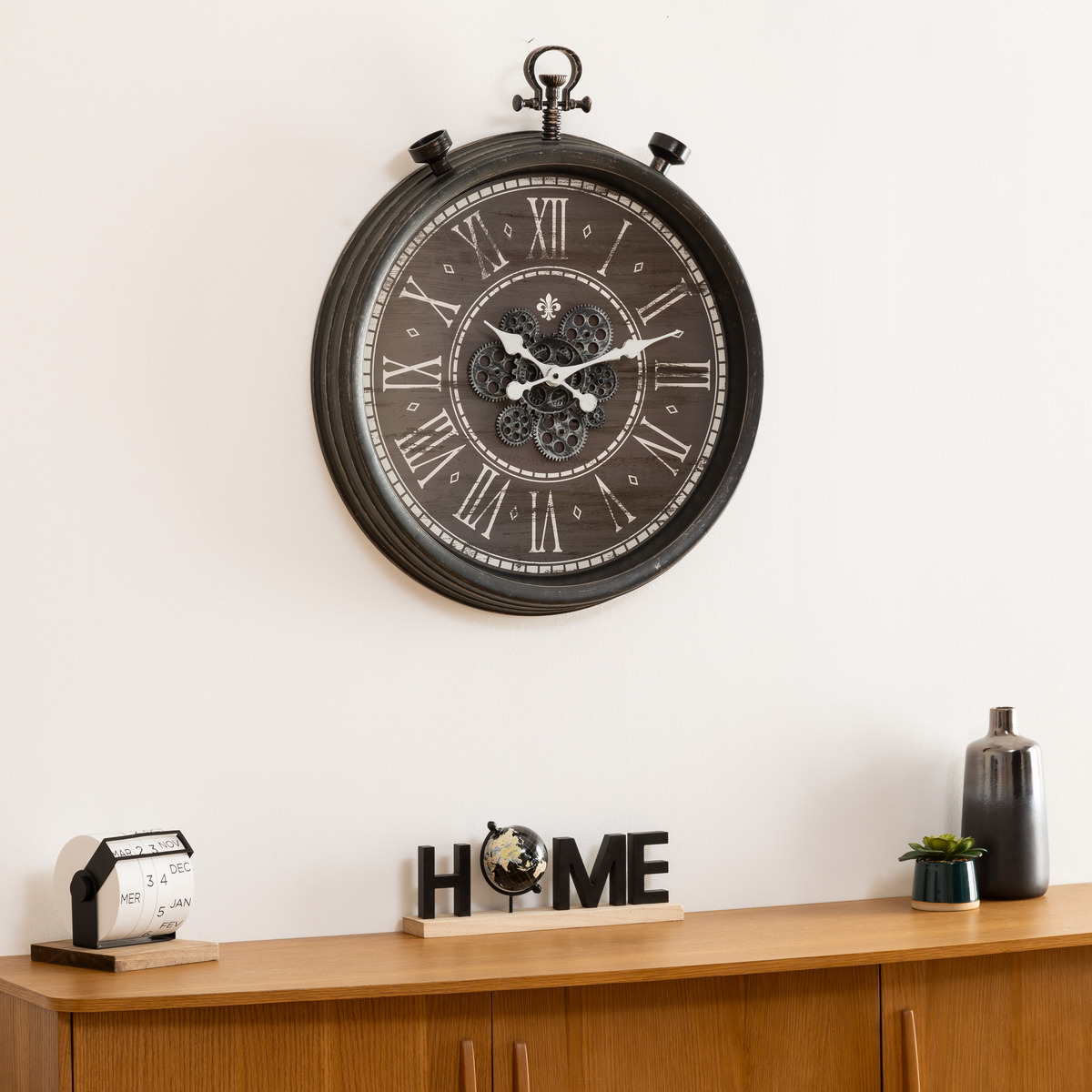 "Azad" mechanical clock Black, D.60 cm