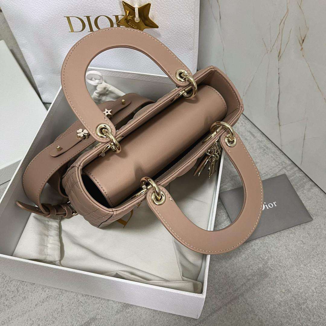 Christian Dior Small Lady Dior Bag Pink For Women 8in/20cm1:1High-quality replica