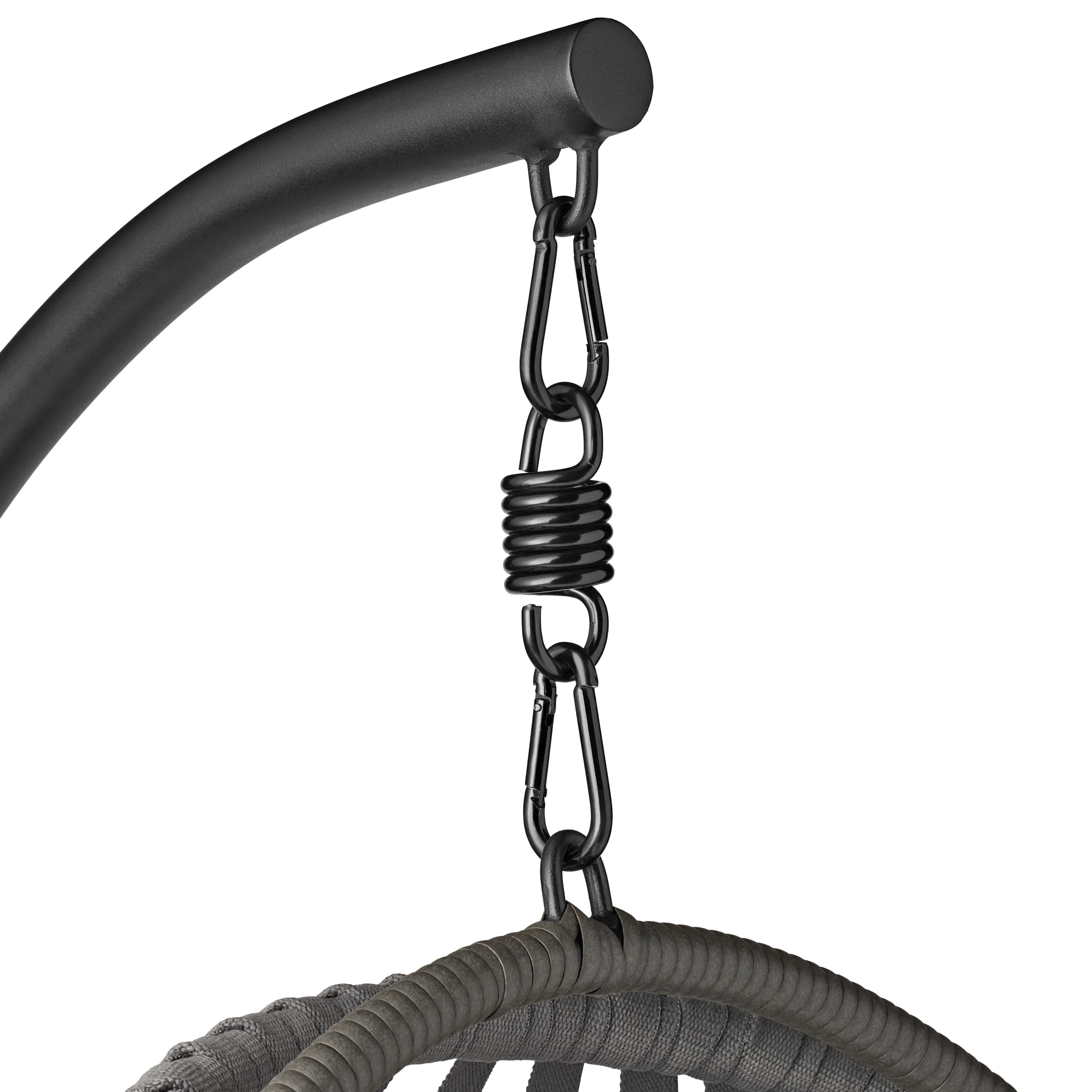 Mainstays Outdoor Wicker Patio Hanging Egg Chair, Gray - Image 8