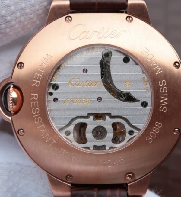 Replica Cartier Ballon Bleu Tourbillon RG Brown Leather Strap - Top club
