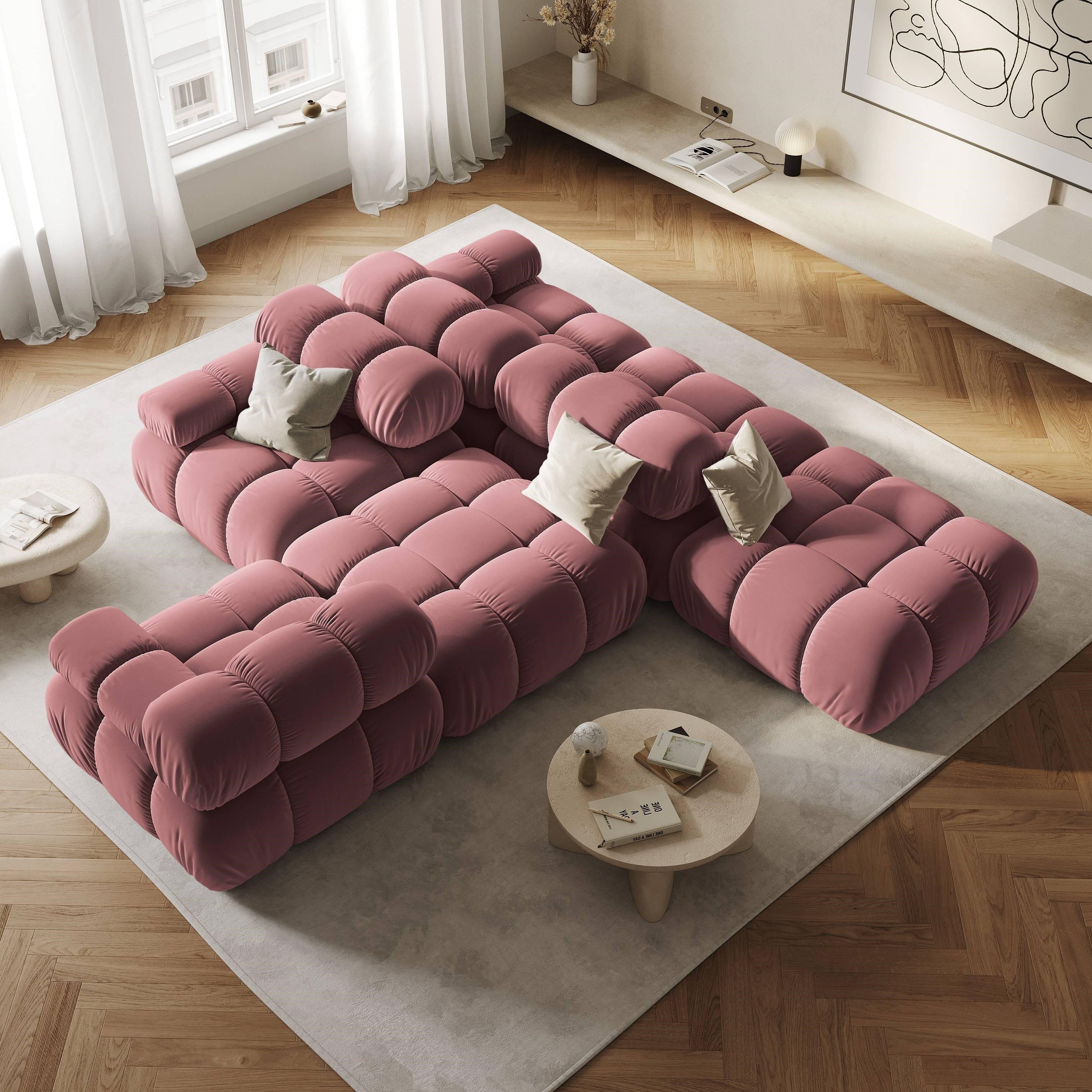 Milo Casa Tropea Modulaire 2-zitsbank Links Open met Hocker - Roze