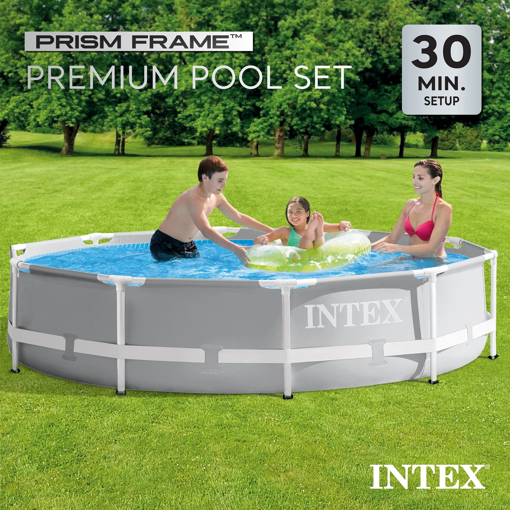 Intex 26719EH 14ft x 42in Prism Frame Above Ground Swimming Pool with Pump - Image 26
