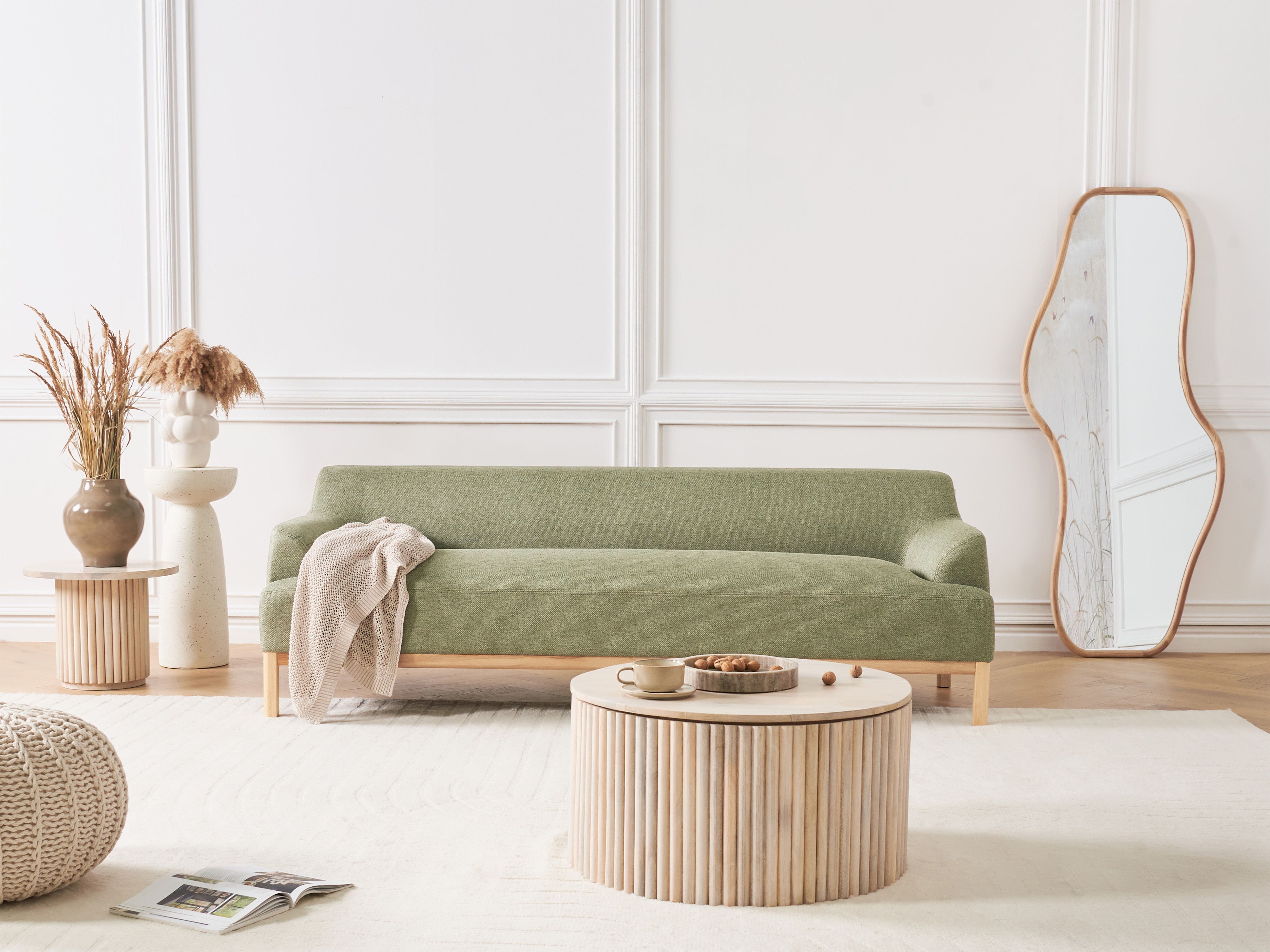 Sofa 3 Seater SOSJO Fabric Olive Green