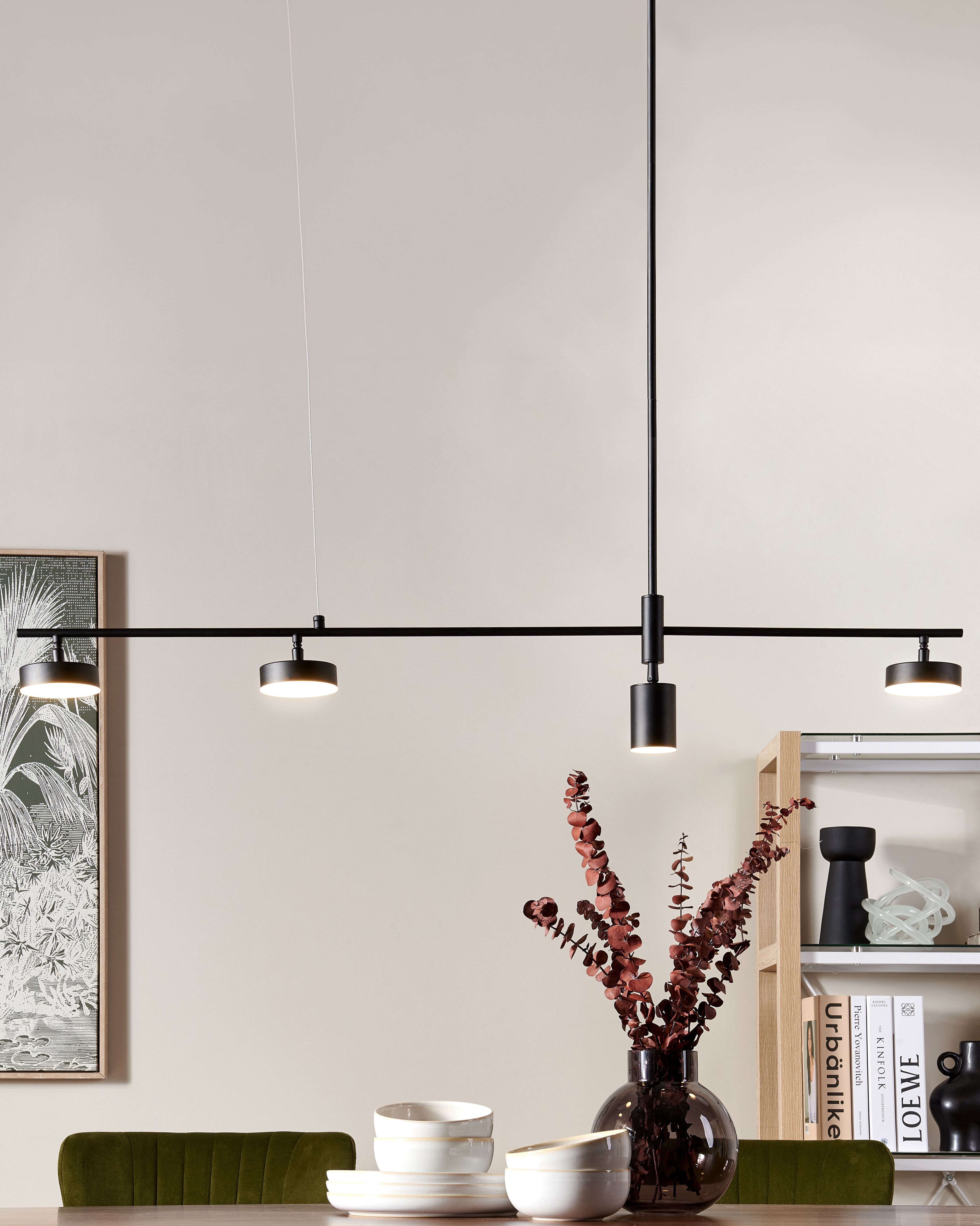 LED Pendant Lamp FOYLE Metal Black