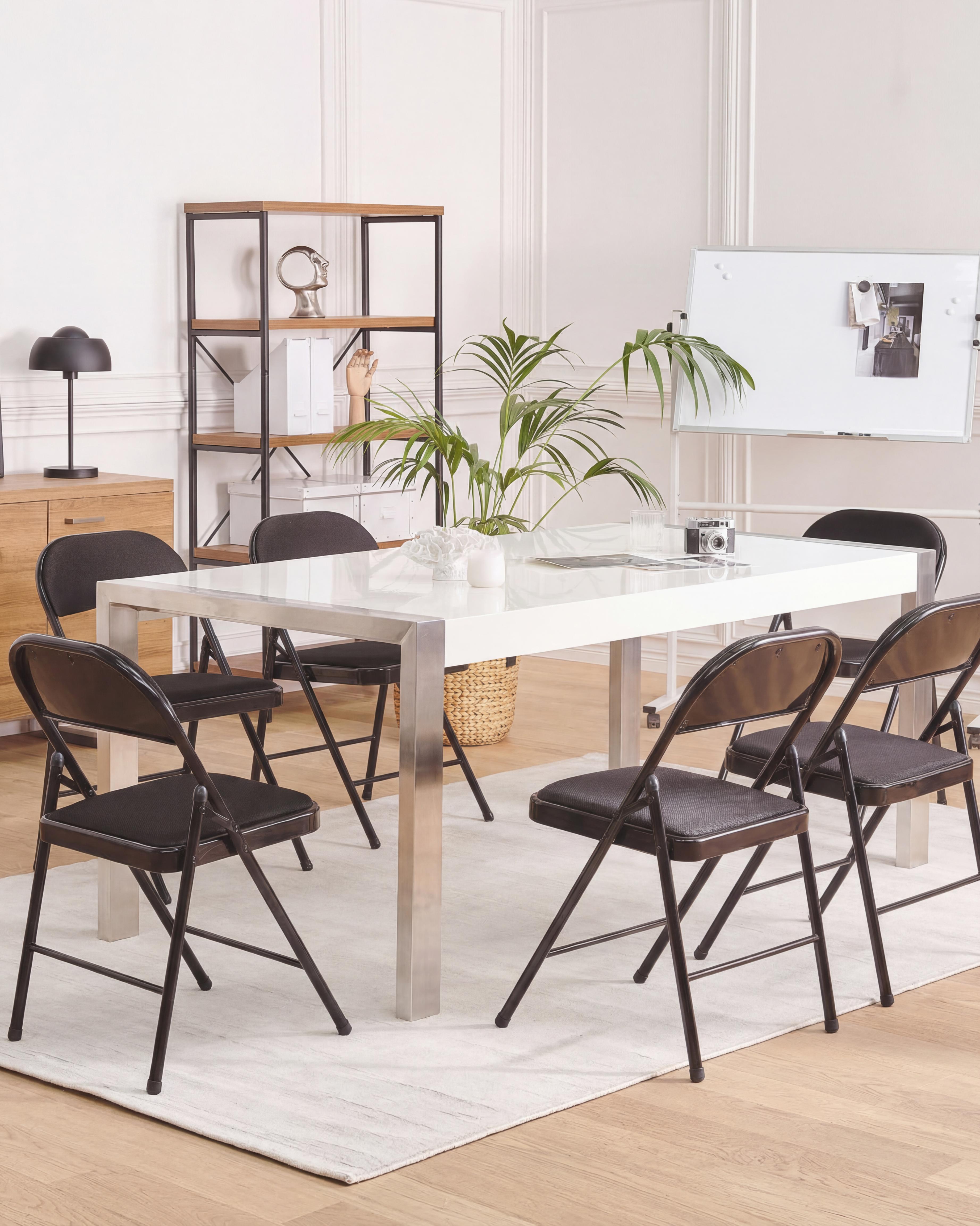 Set of 4 Folding Chairs SPARKS Black