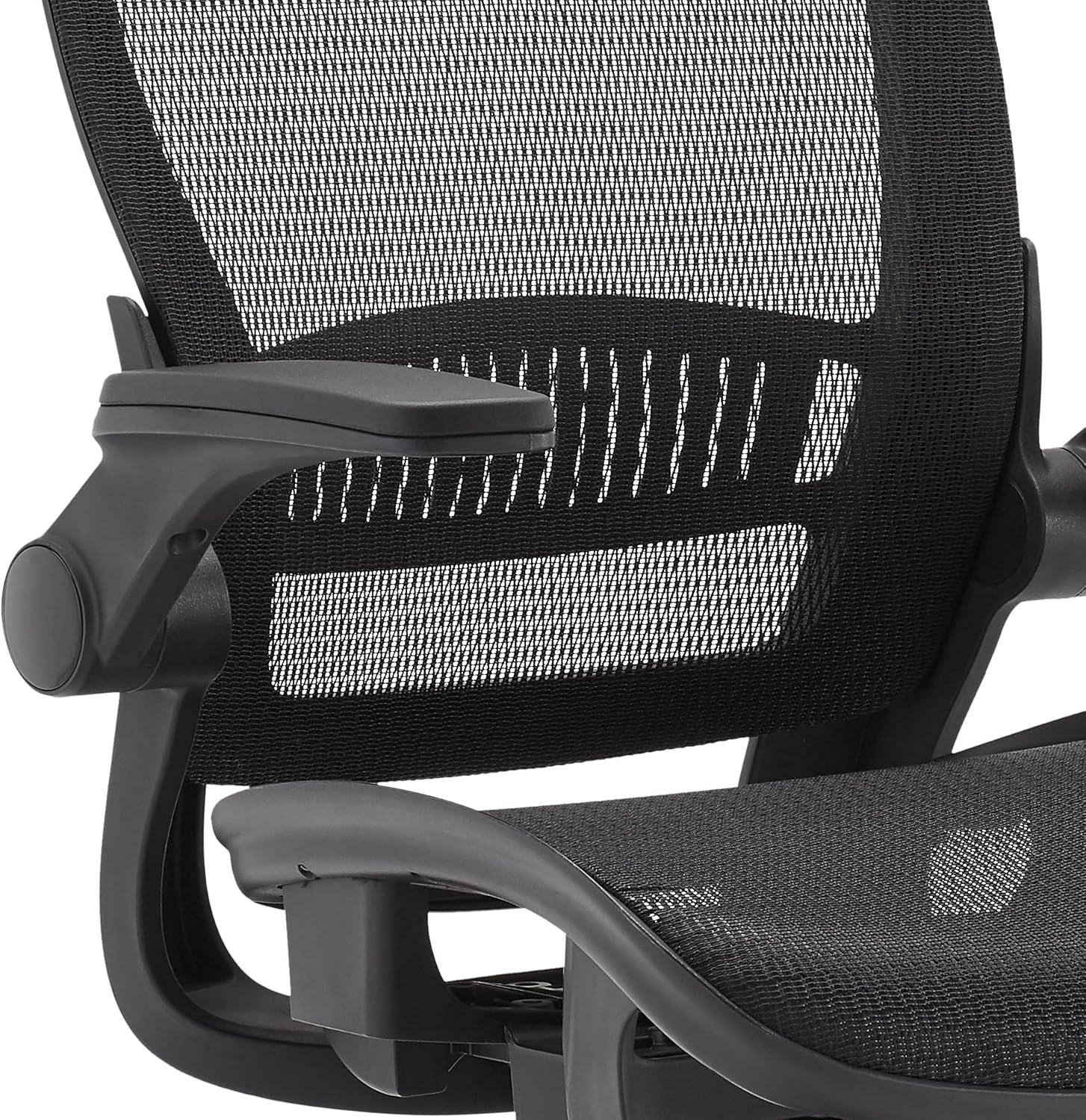 Amazon Basics Ergonomic High-Back Office Chair, Breathable Mesh, 360° Swivel, Easy to Assemble, Comfortable Flip-Up Armrests, 25.5