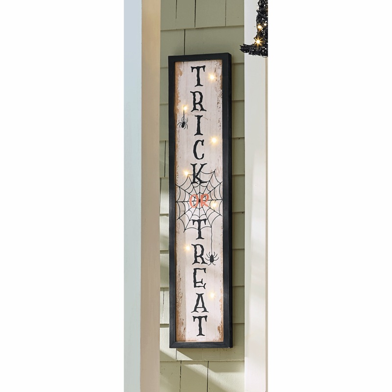 Lit Halloween Porch Sign - MIDNIGHT VELVET CATALOG