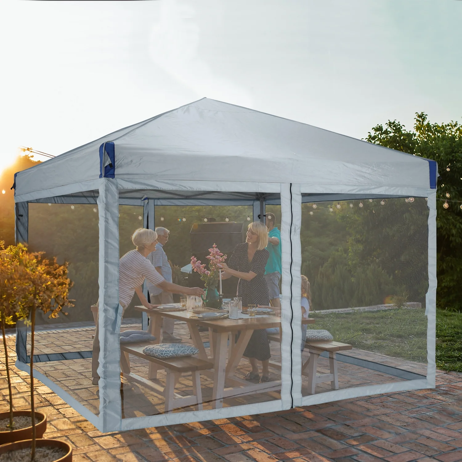 Aoodor 12'x12' Pop Up Canopy with Removable Mesh Sidewalls, Outdoor Portable Instant Shelter Tent-Black - Image 19