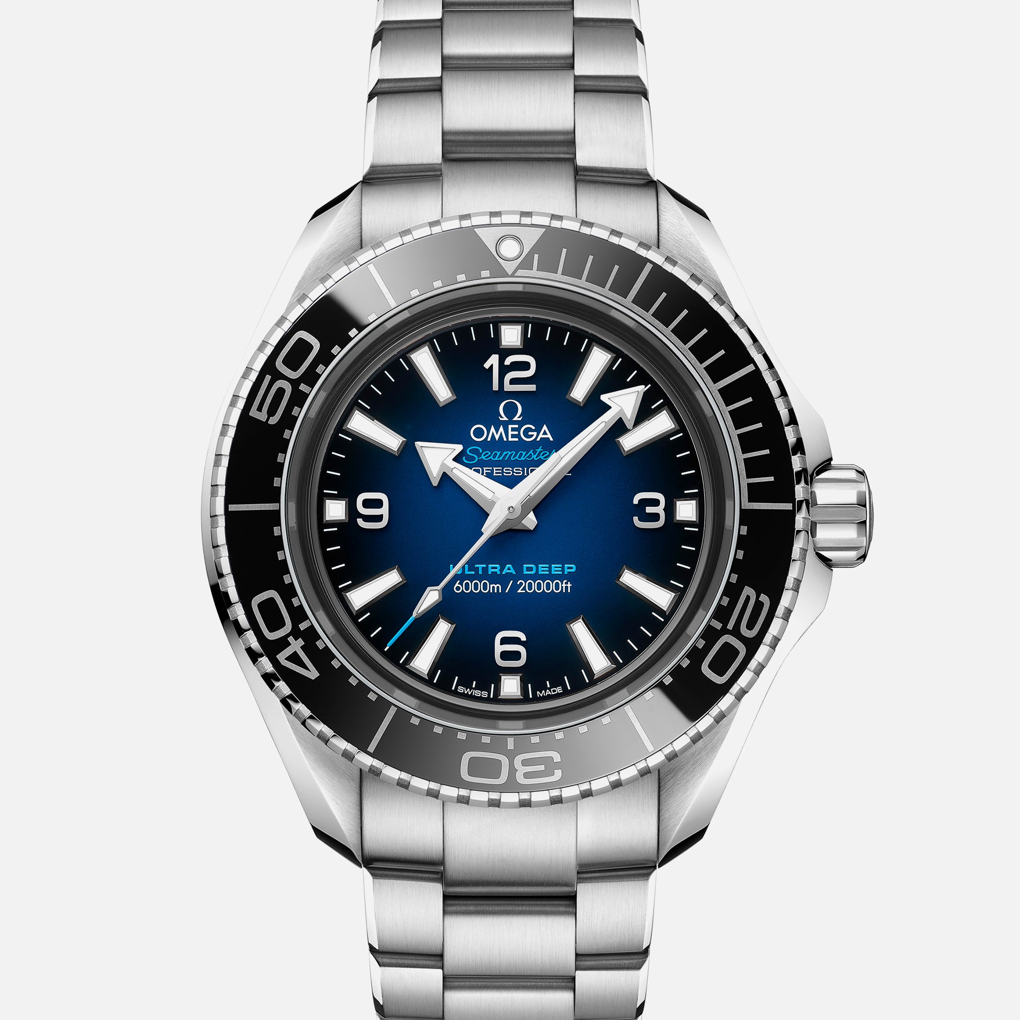 Seamaster Planet Ocean Ultra Deep Professional 6000M Co-Axial Master Chronometer 45.5mm Blue Dial On Bracelet(1:1 replica) - Top club