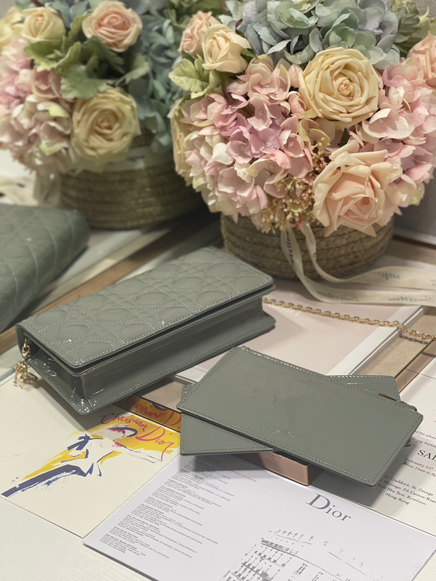 Christian Dior Lady Dior Pouch Gray, For Women, Women’s Handbags 8.5in/21.5cm CD S0204OVRB_M41G1:1High-quality replica