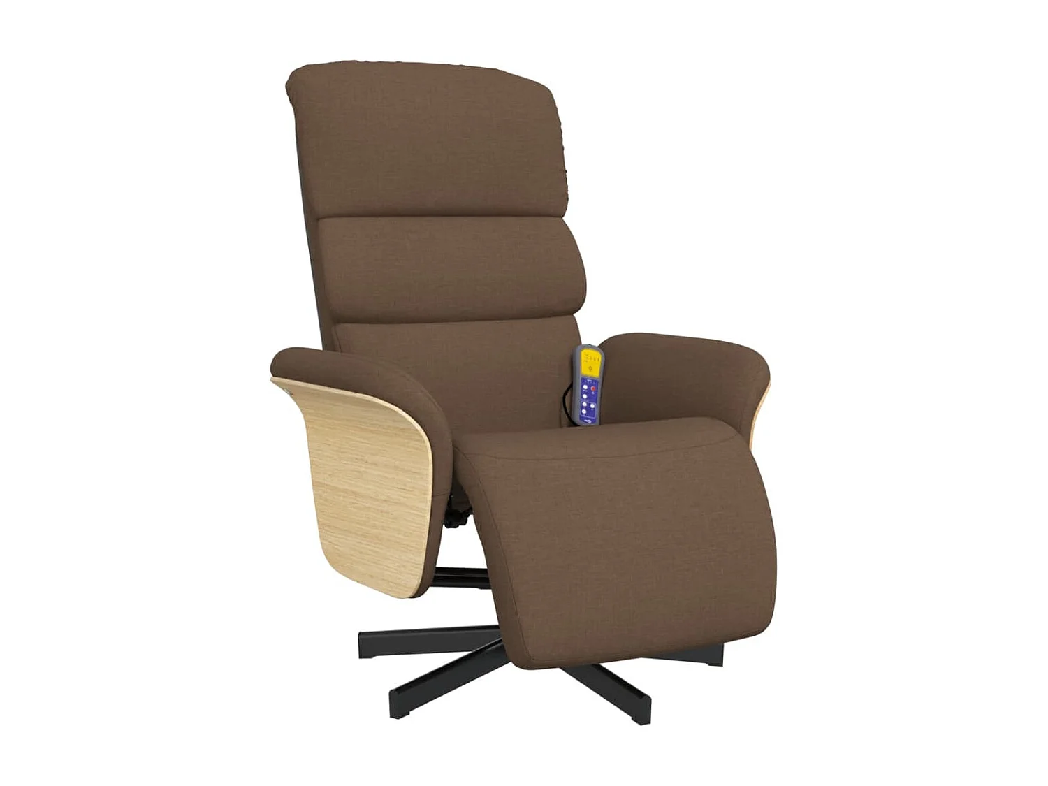 Fauteuil inclinable-Fauteuil salon de massage avec repose-pieds marron tissu SHL4634