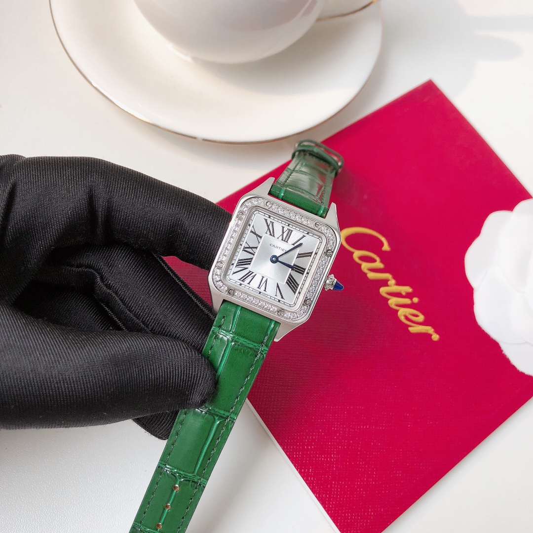 Santos Demoisell Santos Platinum Diamonds - Stainless Steel Mini(1:1 replica) - Top club