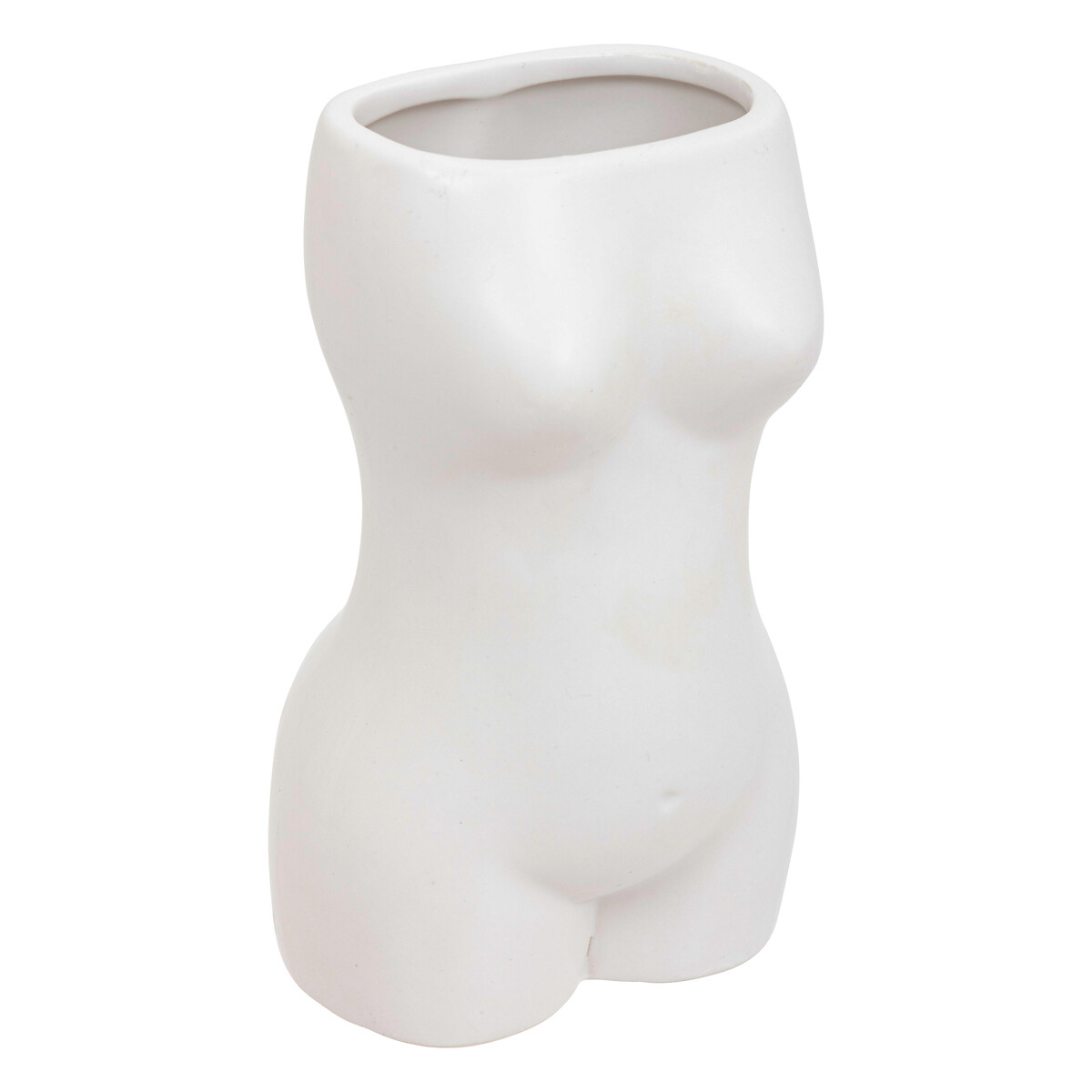 "Soleya" body vase White ceramic, H.17 cm