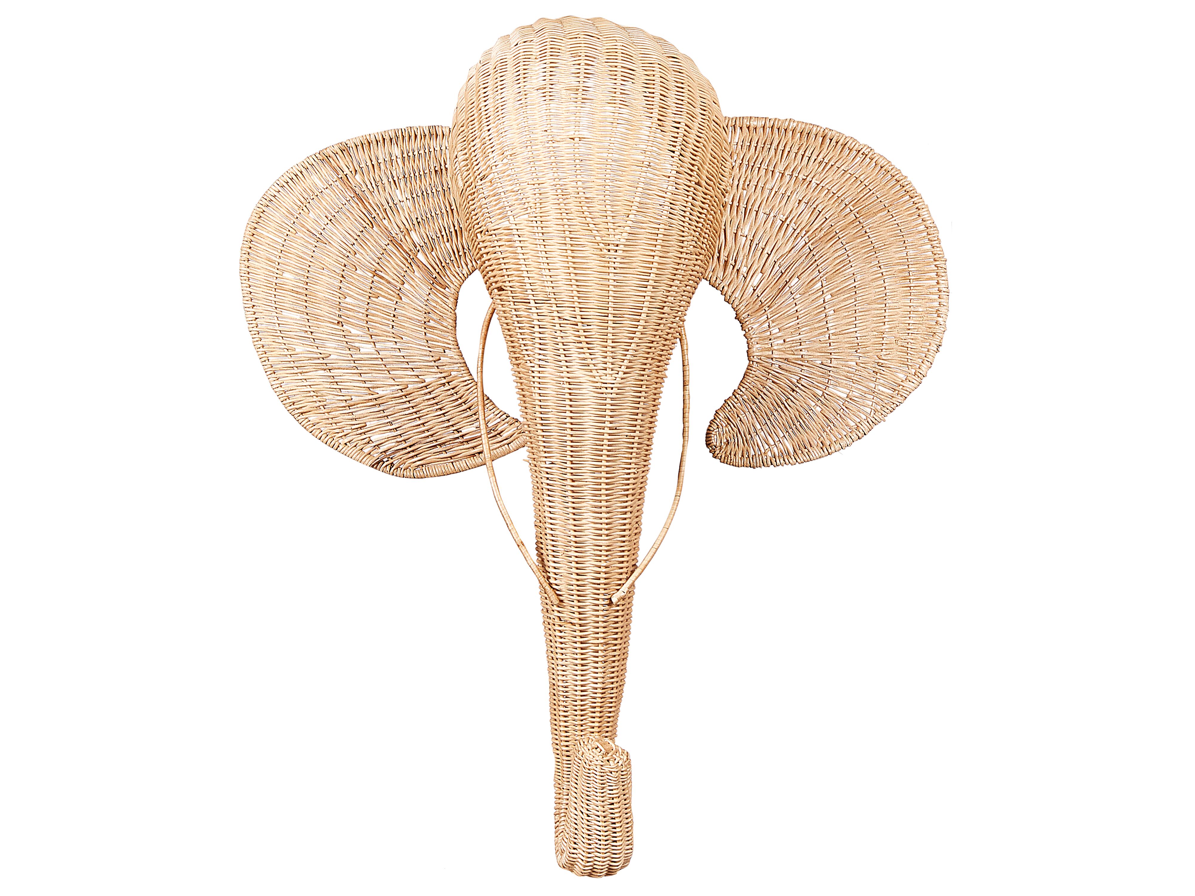 Wall Decor Elephant GRUNEY Rattan 83 cm Natural
