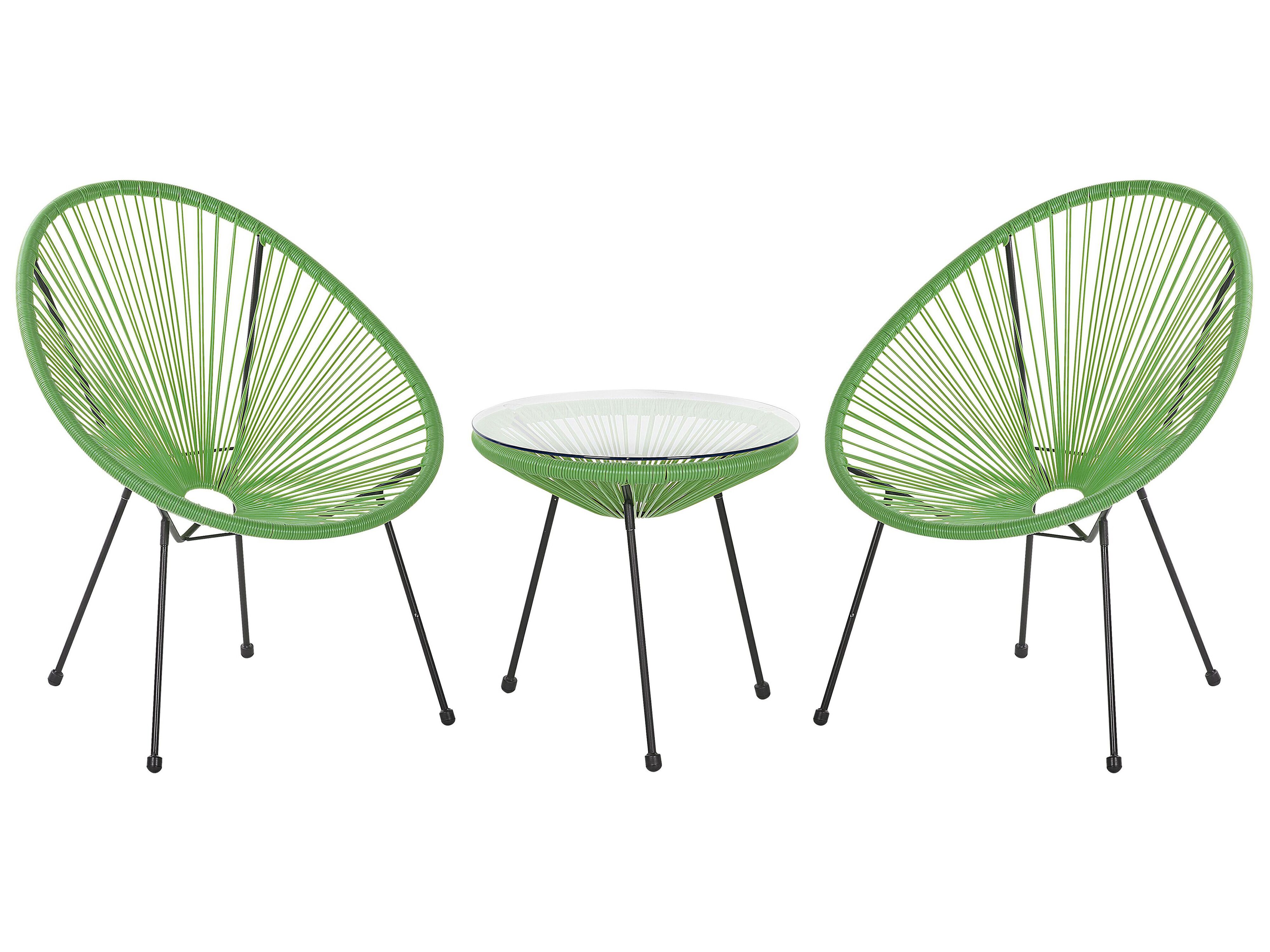 Bistro Set ACAPULCO II PE Rattan Green