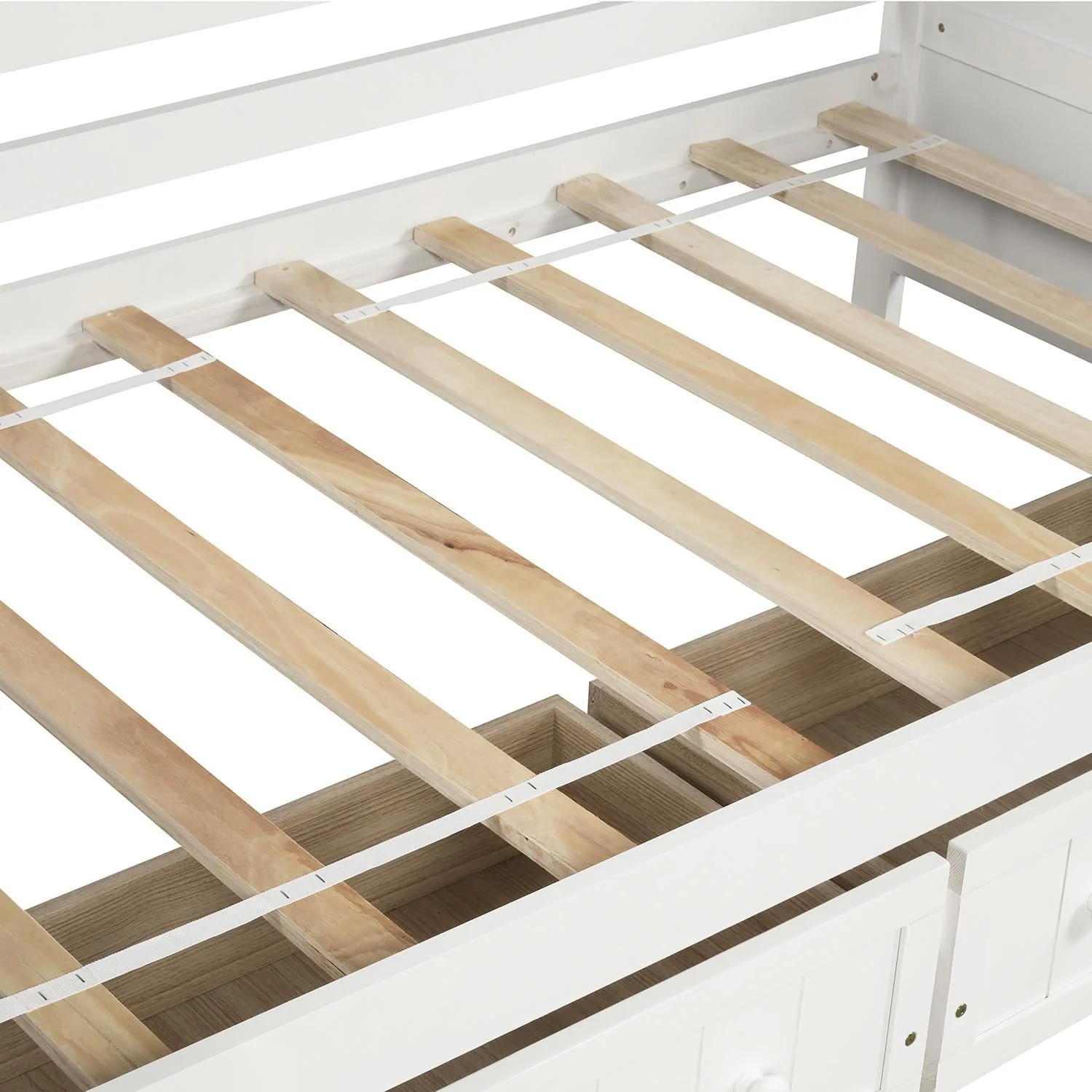Twin Daybed with 2 Storage Drawers, Indoor Outdoor Sofa Day Bed Frame for Bedroom Living Room, White 78.2x42.3x35.4inch - Image 6
