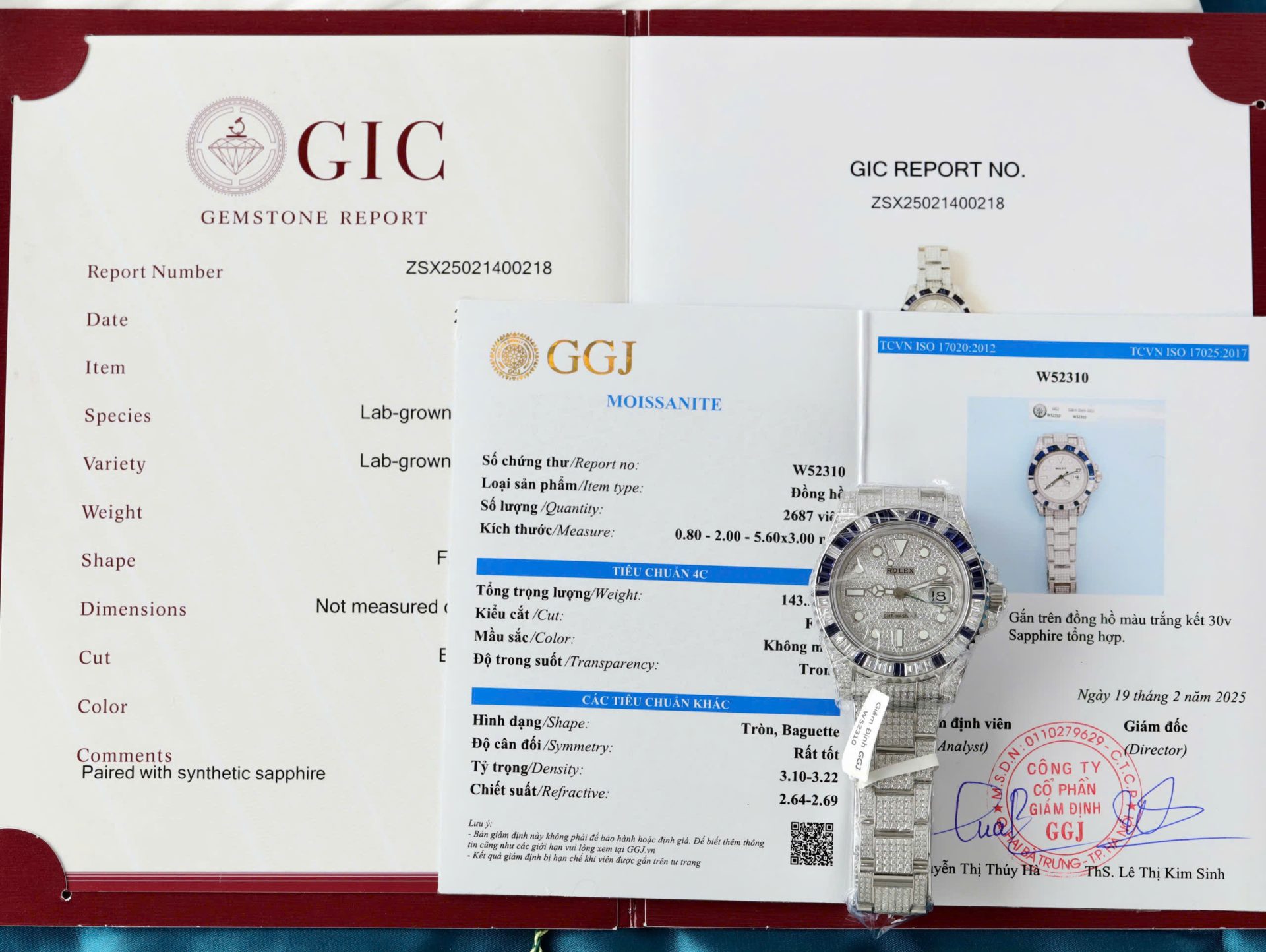 Rolex GMT-Master II Replica Watch Sapphire + Diamonds Moissanite 40mm - Elite Watch Atelier