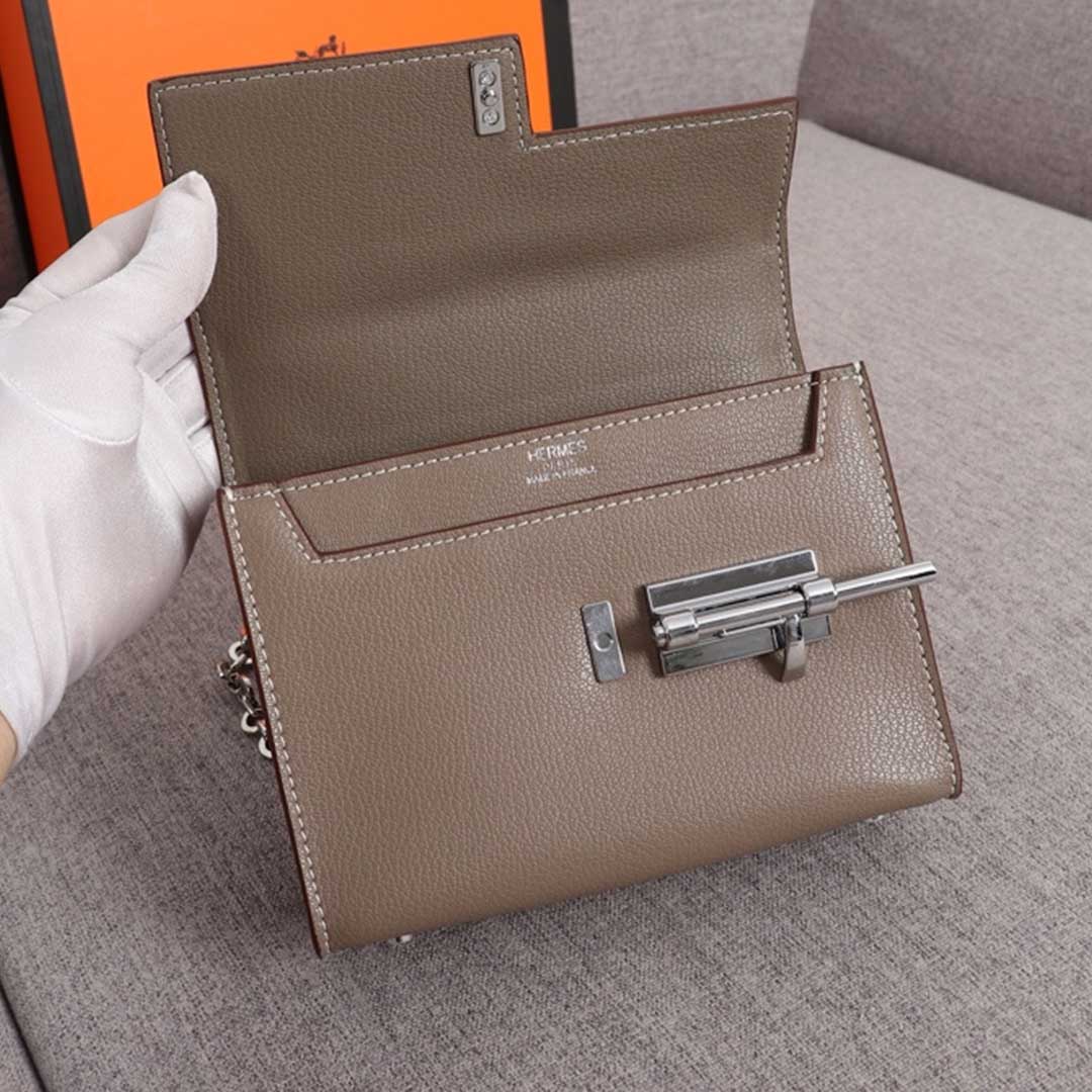 Replica Hermes Verrou Chaine Mini Bag Beige/Black/Brown1:1High-quality replica