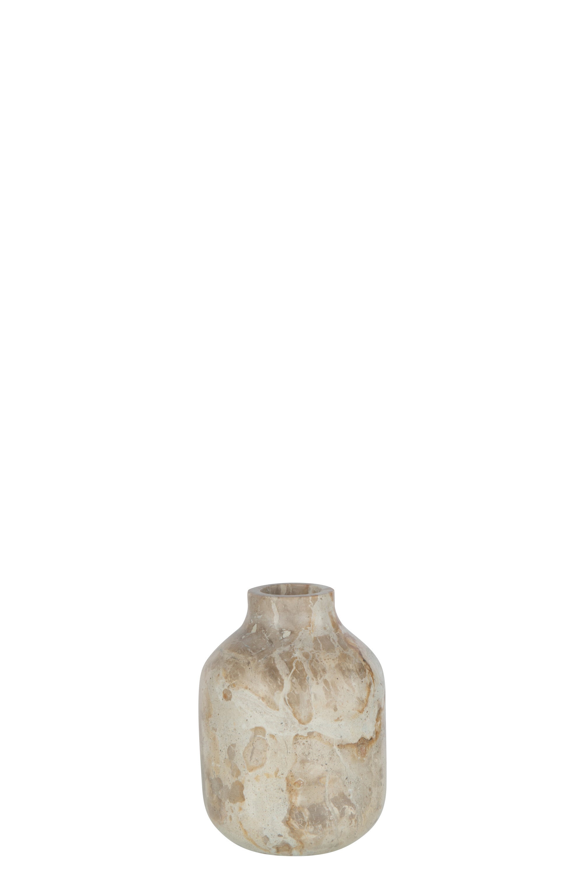 J-Line vaas Fles Marmer - steen - beige - large - Ø 11 cm