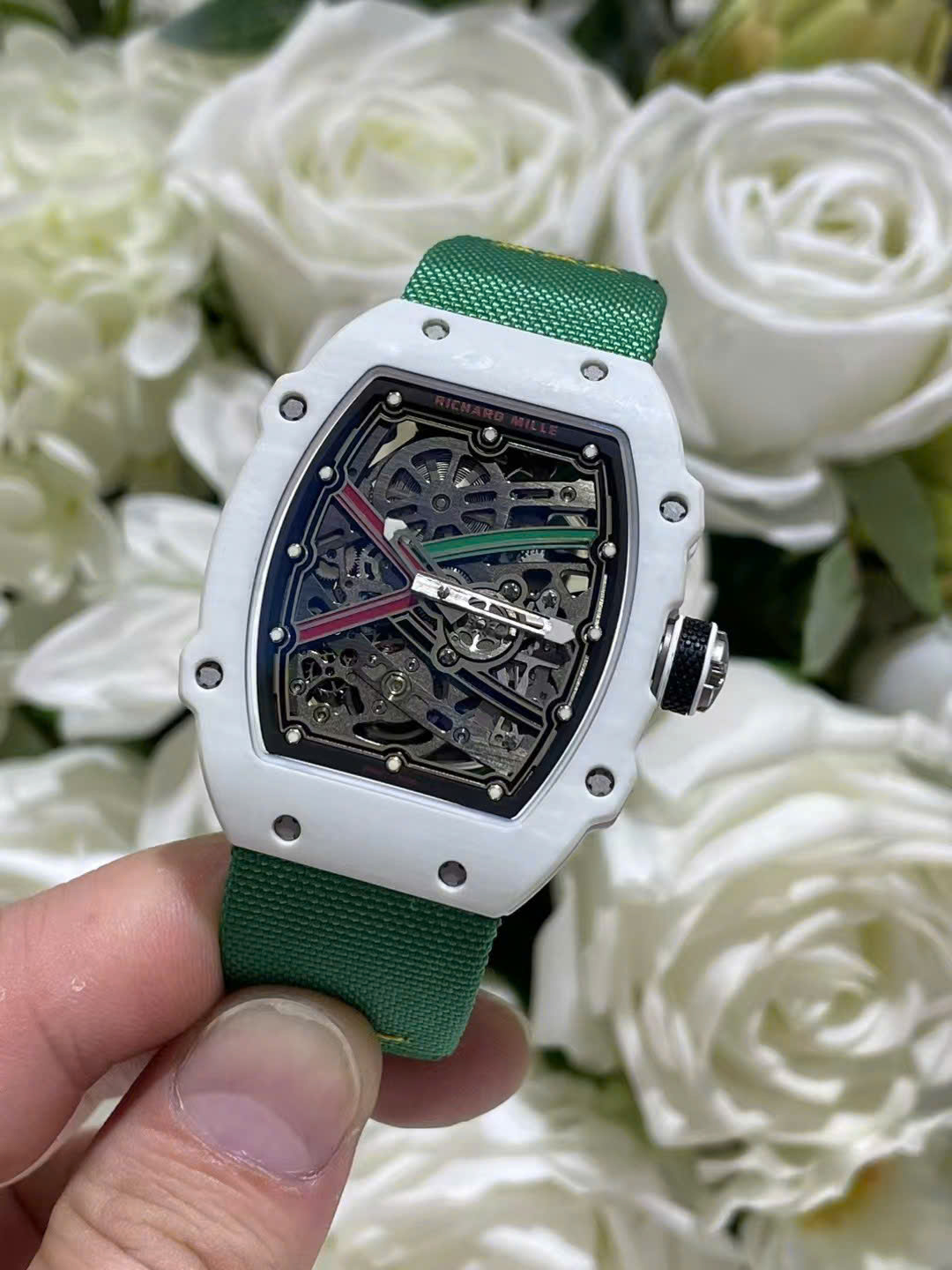 Richard Mille RM67-02 White Carbon Best Replica Watches Weight 37 Grams 38.7��47.52mm - Top club