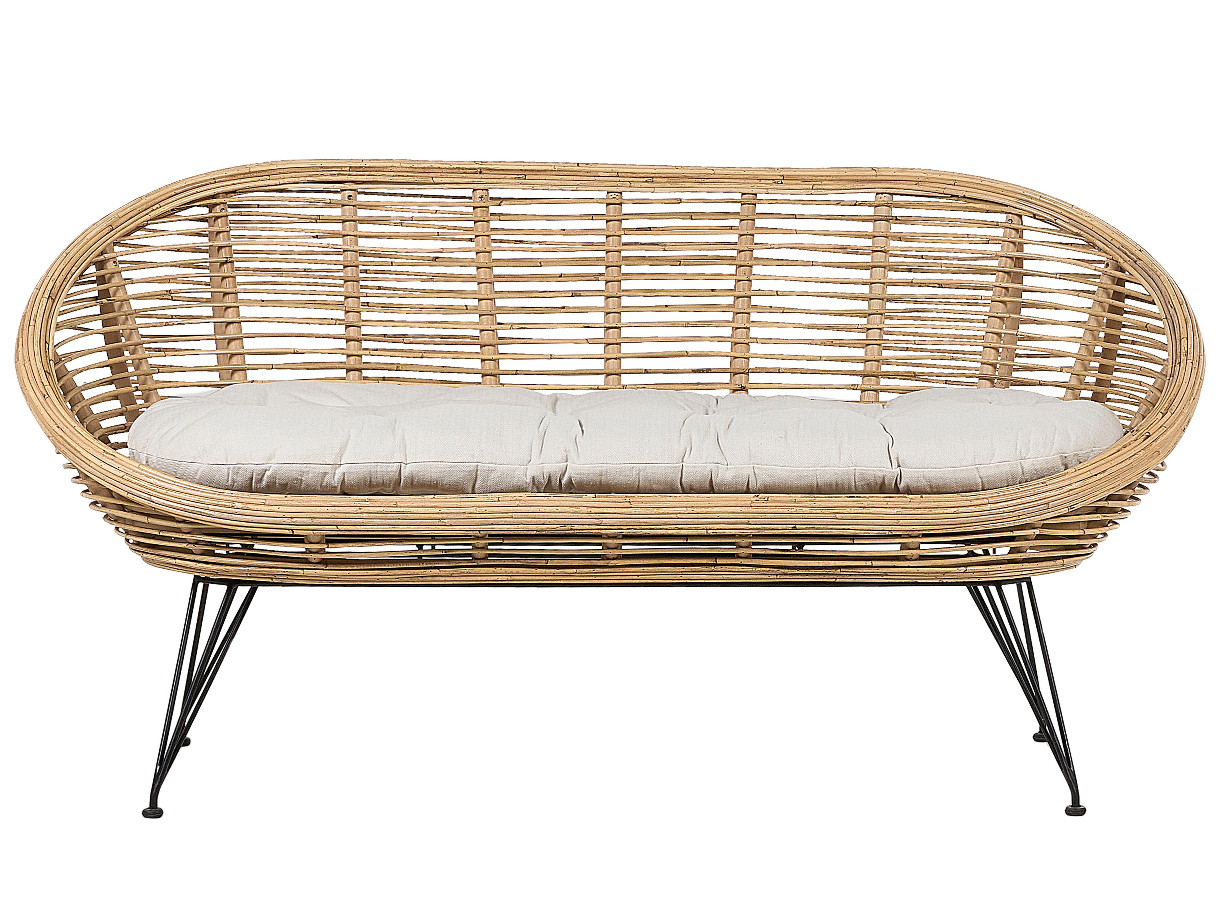 Garden Sofa 2 Seater MARATEA Rattan Natural