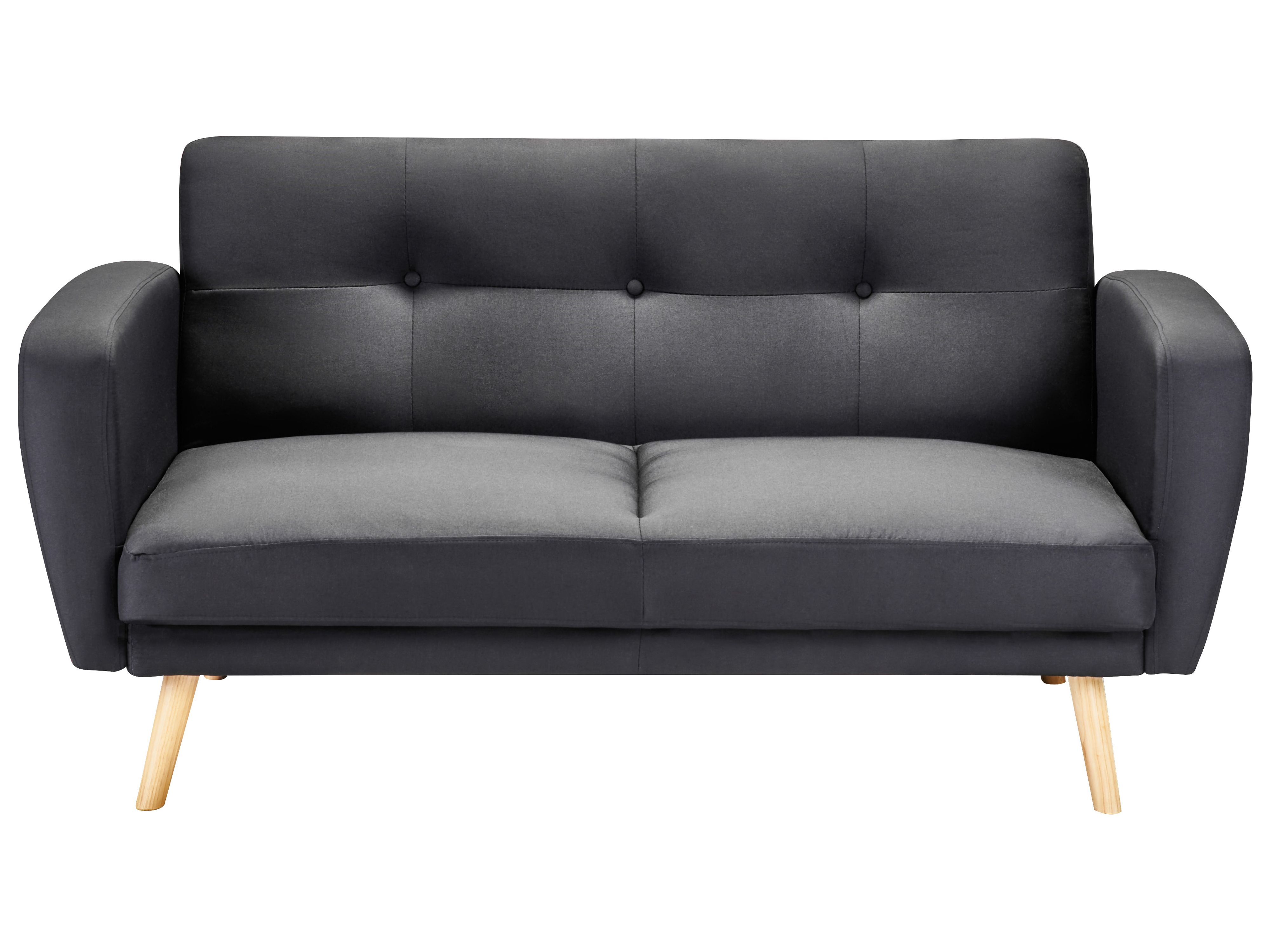 Sofa Bed 2 Seater FLORLI Fabric Black