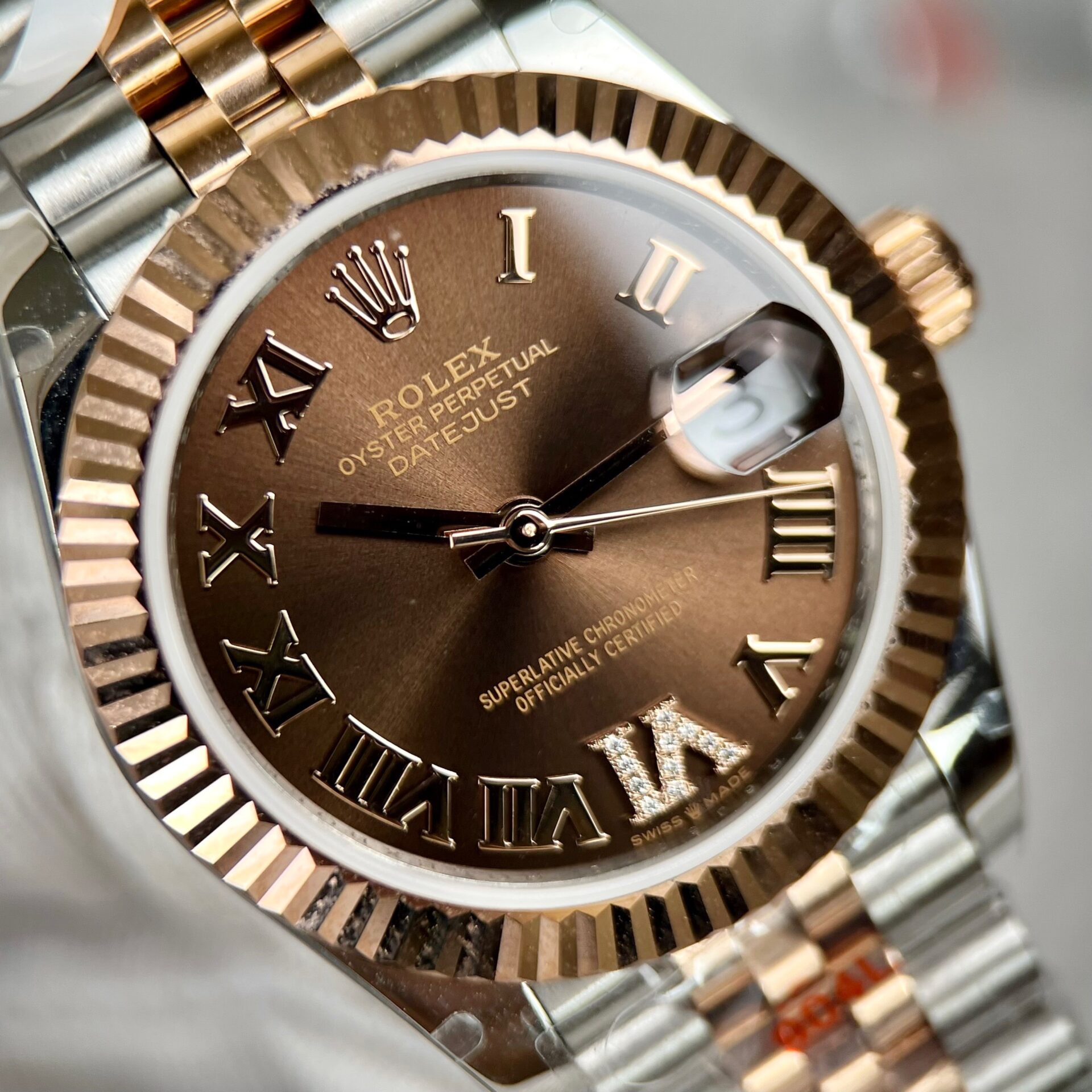 Rolex DateJust Replica Watch Gold Wrapped Chocolate Dial GM 31mm - Top club