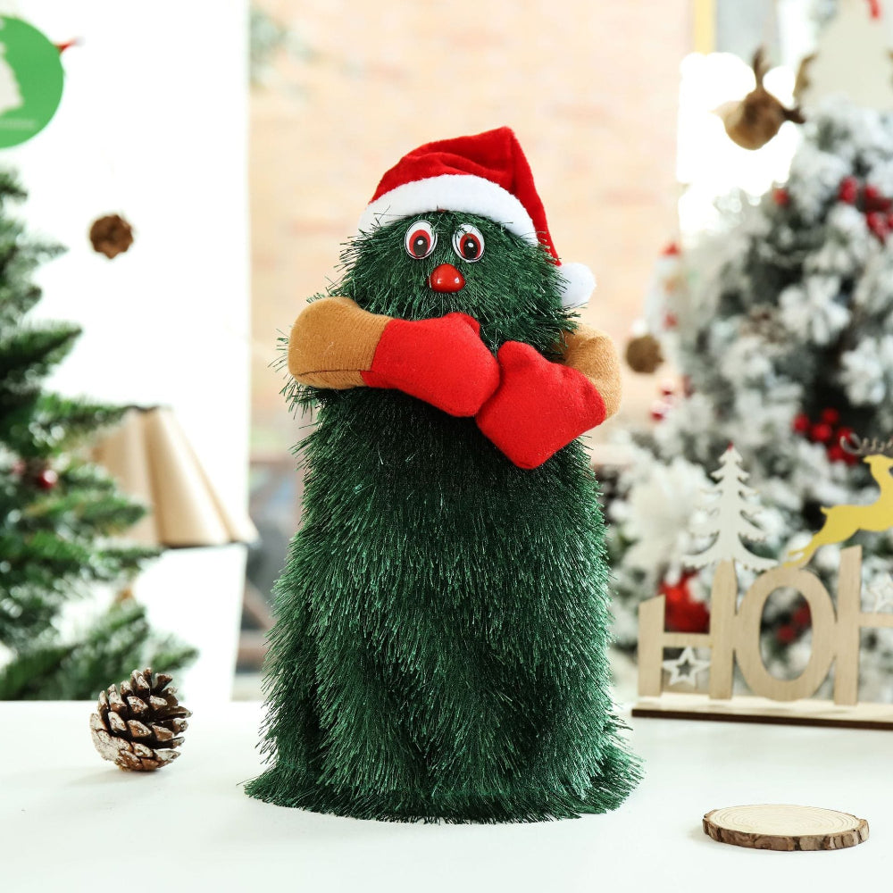 Geanimeerde Muzikale Pluchen Kerstboom – Dansende Decoratie voor Feestdagen