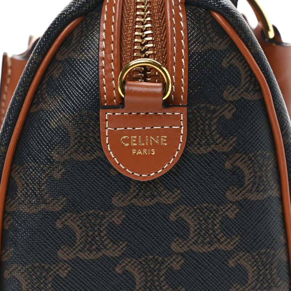 Superfake Celine Small Boston Bag – Triomphe Canvas & Calfskin1:1High-quality replica