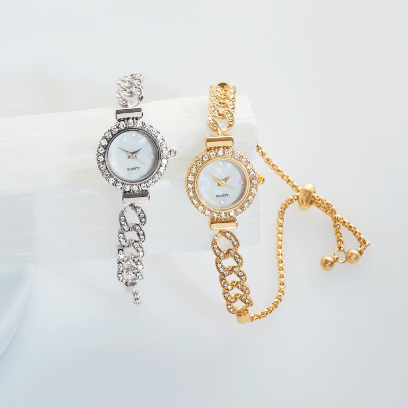 Crystal Round Adjustable Watch - MIDNIGHT VELVET CATALOG