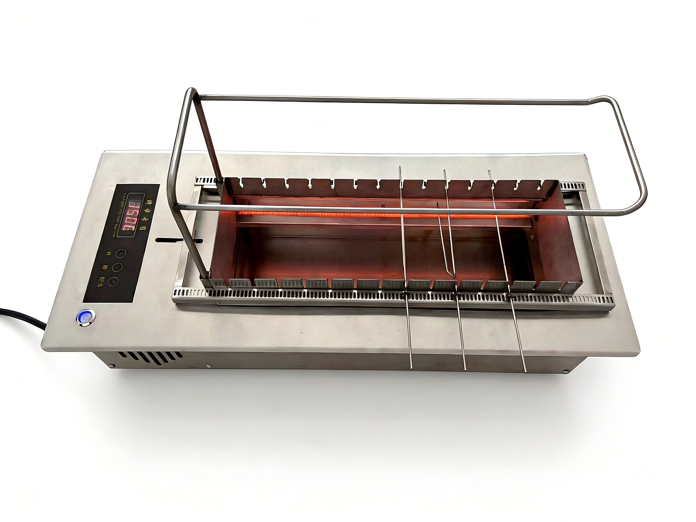 Commercial Stainless Steel Electric Grill Smokeless Indoor Automatic Rotating Touch Screen Korean Style Lamb Skewer