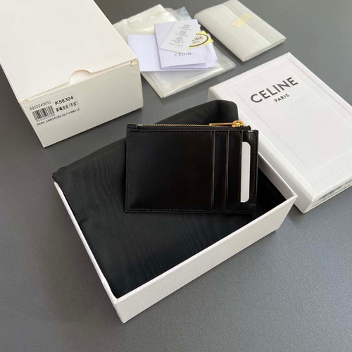 CELINE TRIOMPHE logo printed card holder wallet black