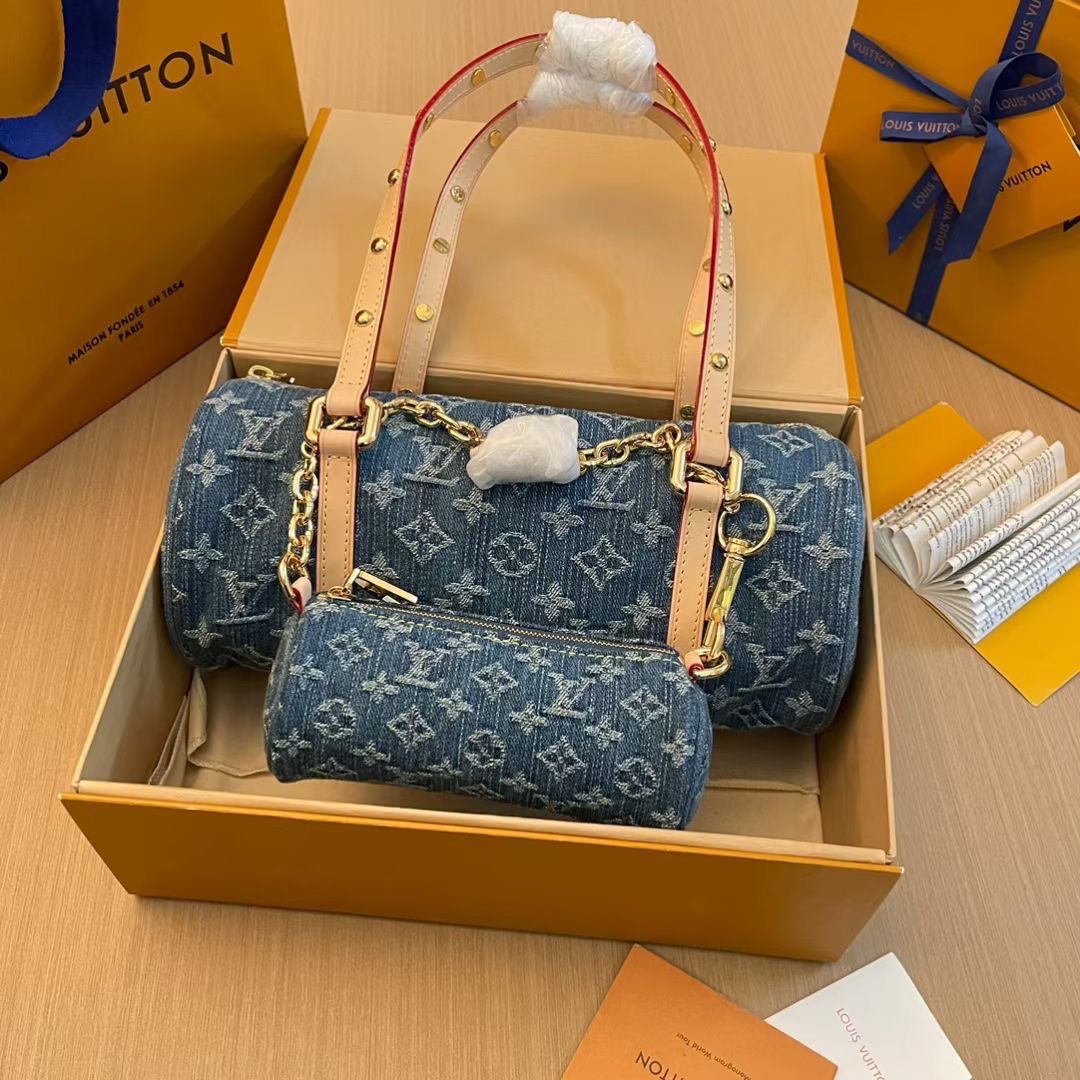 Louis Vuitton LV PAPILLON Denim Handbag1:1High-quality replica
