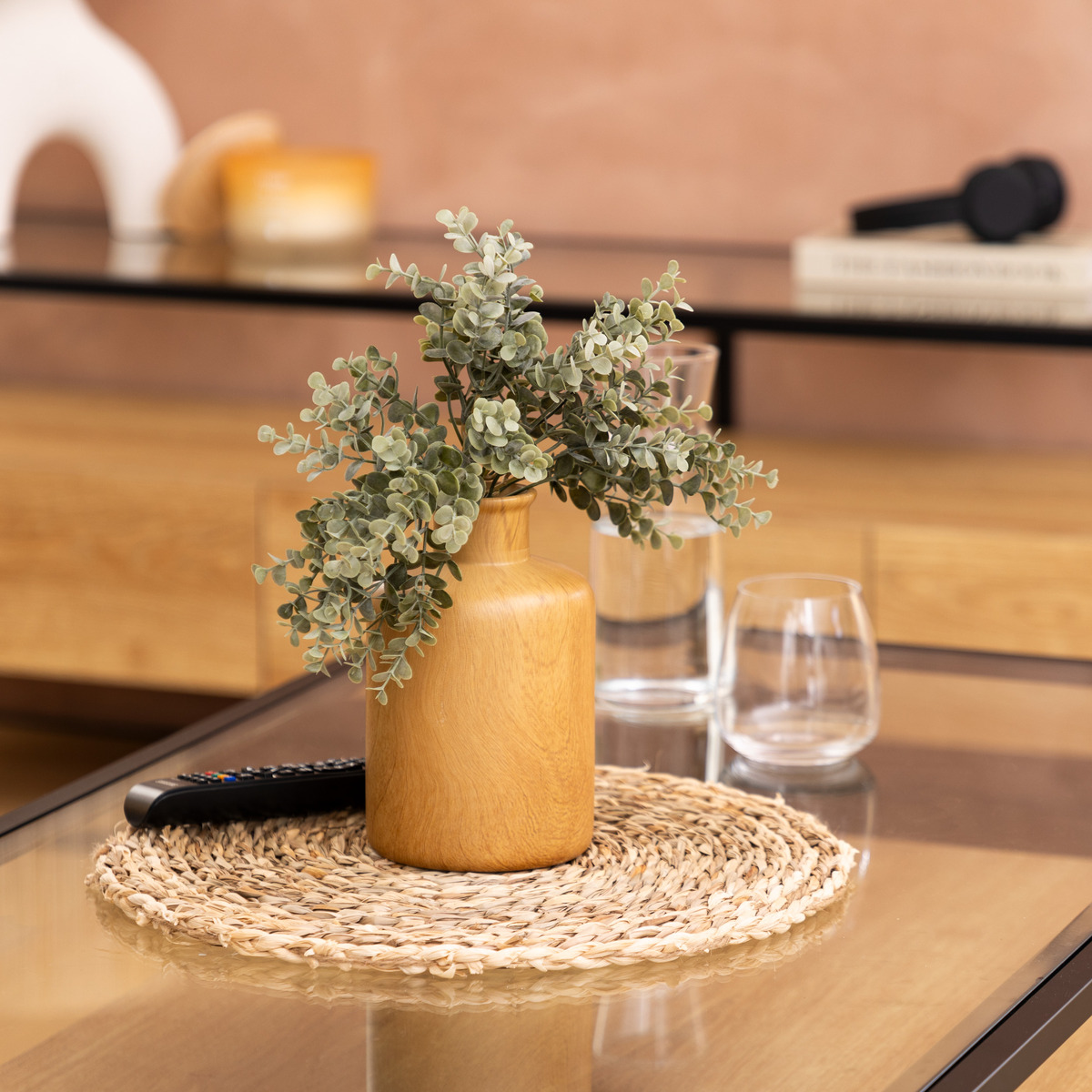 Vase "Sao" Ceramic, Brown, H.17.5 cm