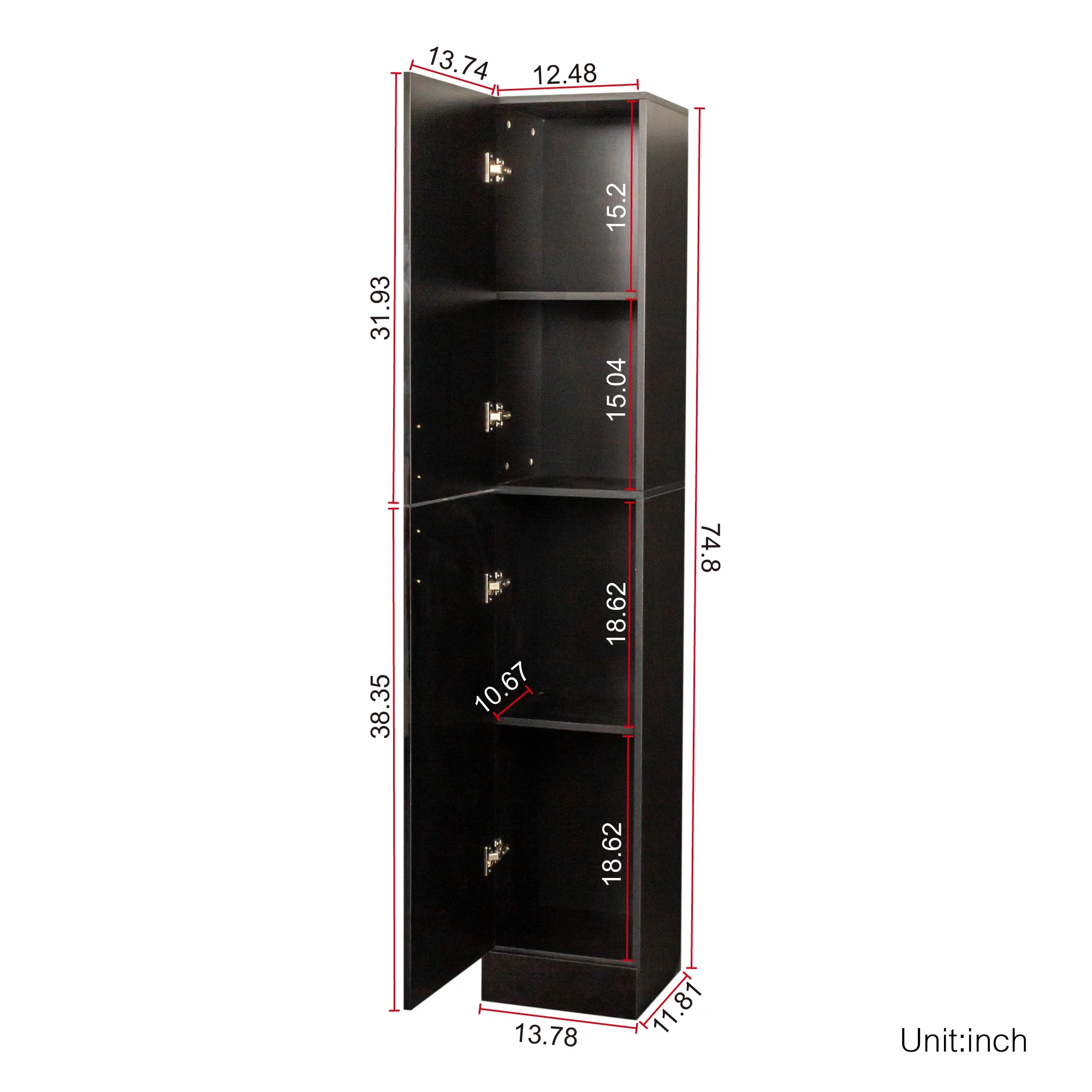 Slim Tall Storage Cabinet,Pantry Cabinet with Doors Shelves Small Space for Kitchen Living Room Bathroom - Image 16