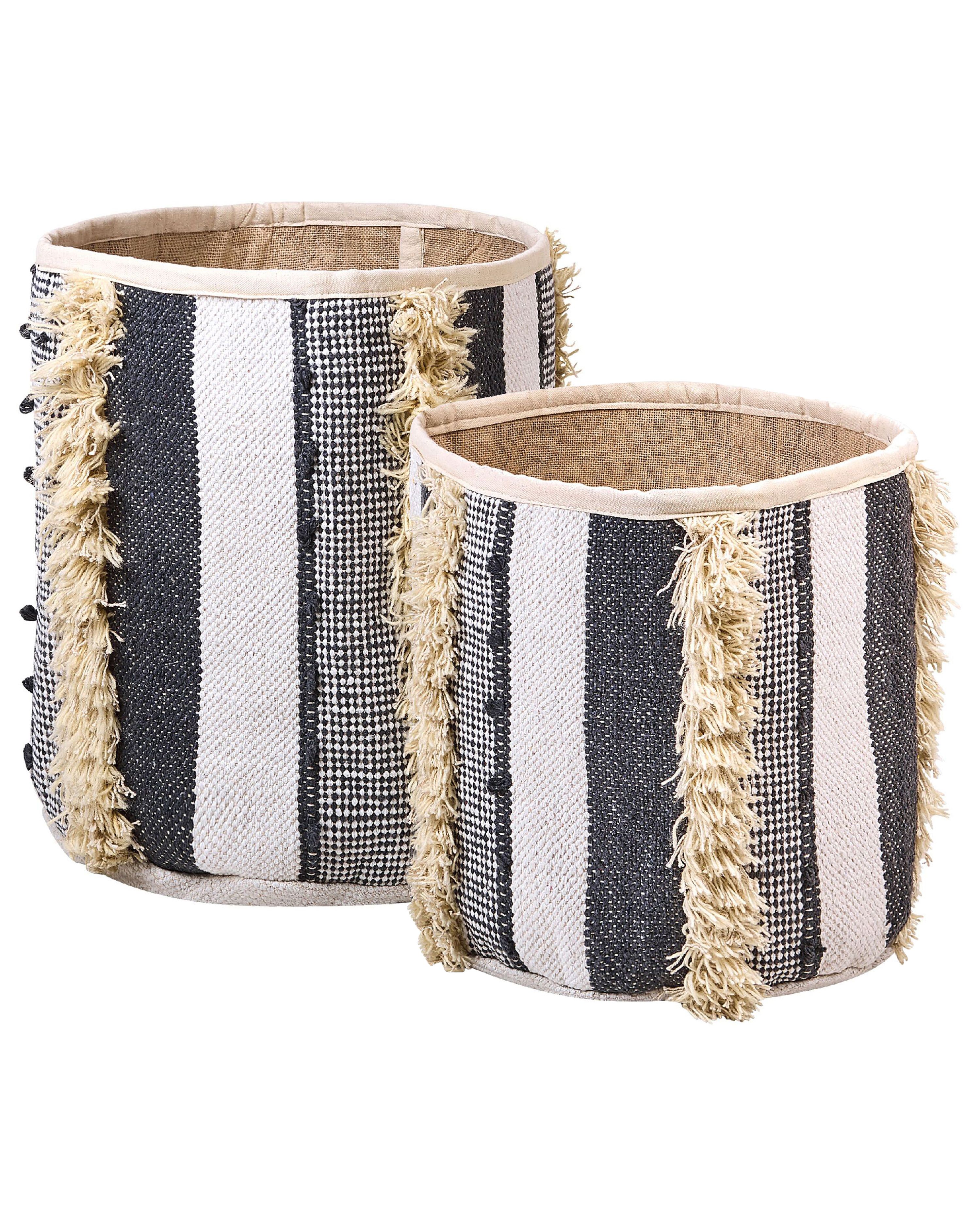 Set of 2 Baskets KOTKAI Cotton Grey